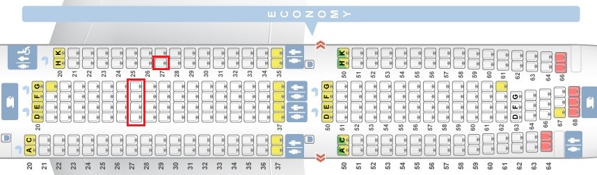 SriLankan Airlines Airbus 330 300 economy row27