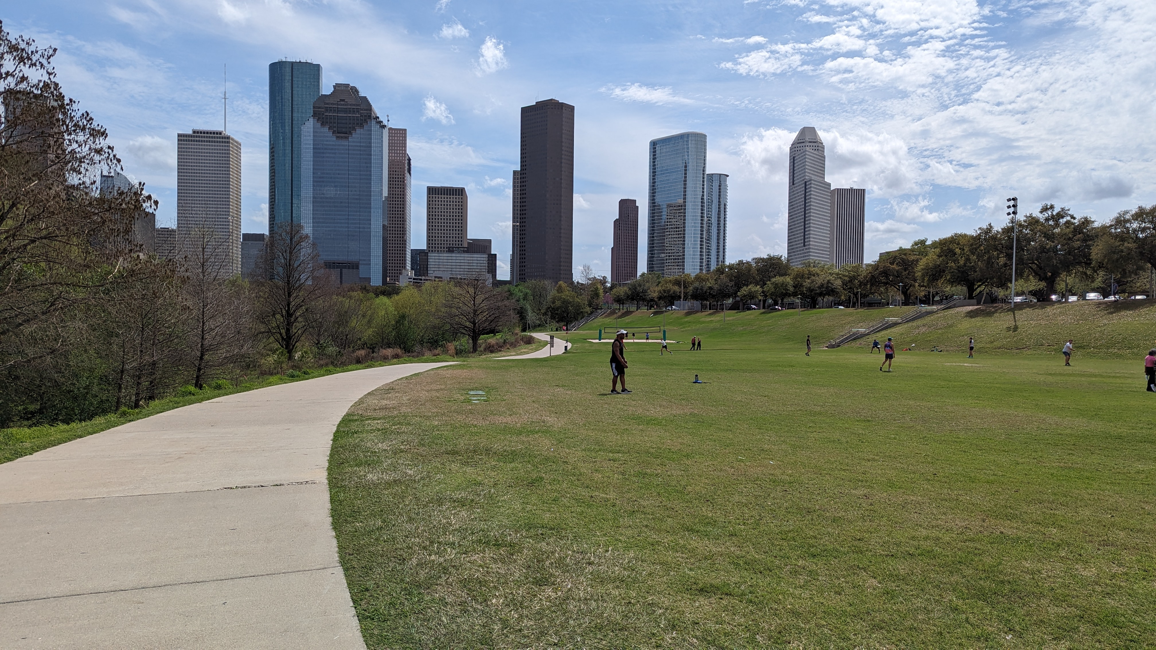 Thompson Houston Buffalo Bayou bike trail Eleanor Tinsley Park Thompson Houston Buffalo Bayou bike trail Eleanor Tinsley Park
