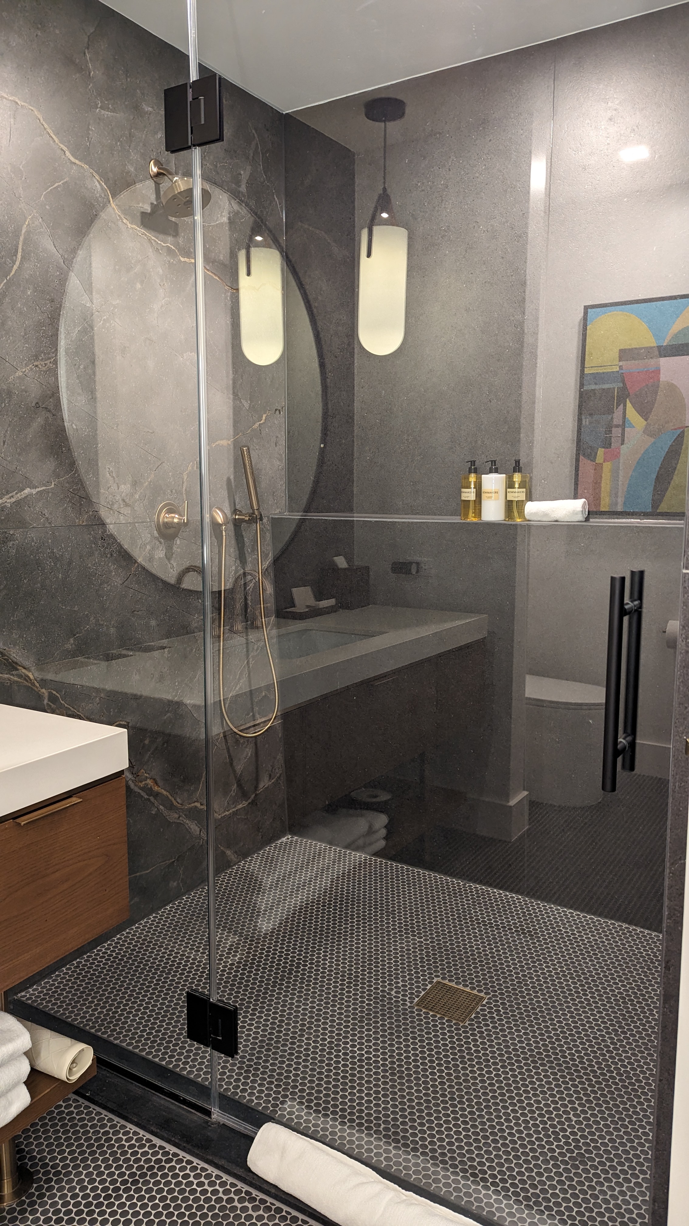 Thompson Houston guestroom bathroom shower door Thompson Houston guestroom bathroom shower door
