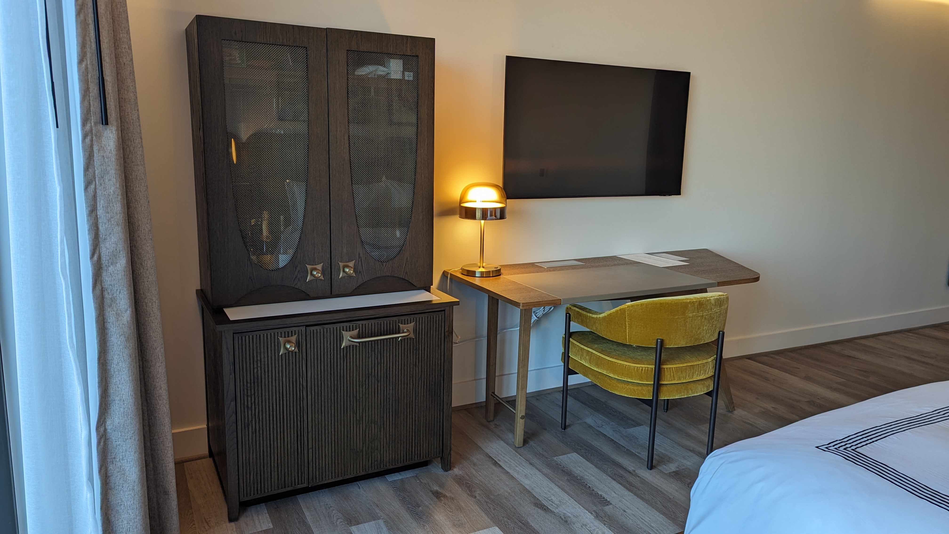 Thompson Houston guestroom bedroom bar and desk Thompson Houston guestroom bedroom bar and desk