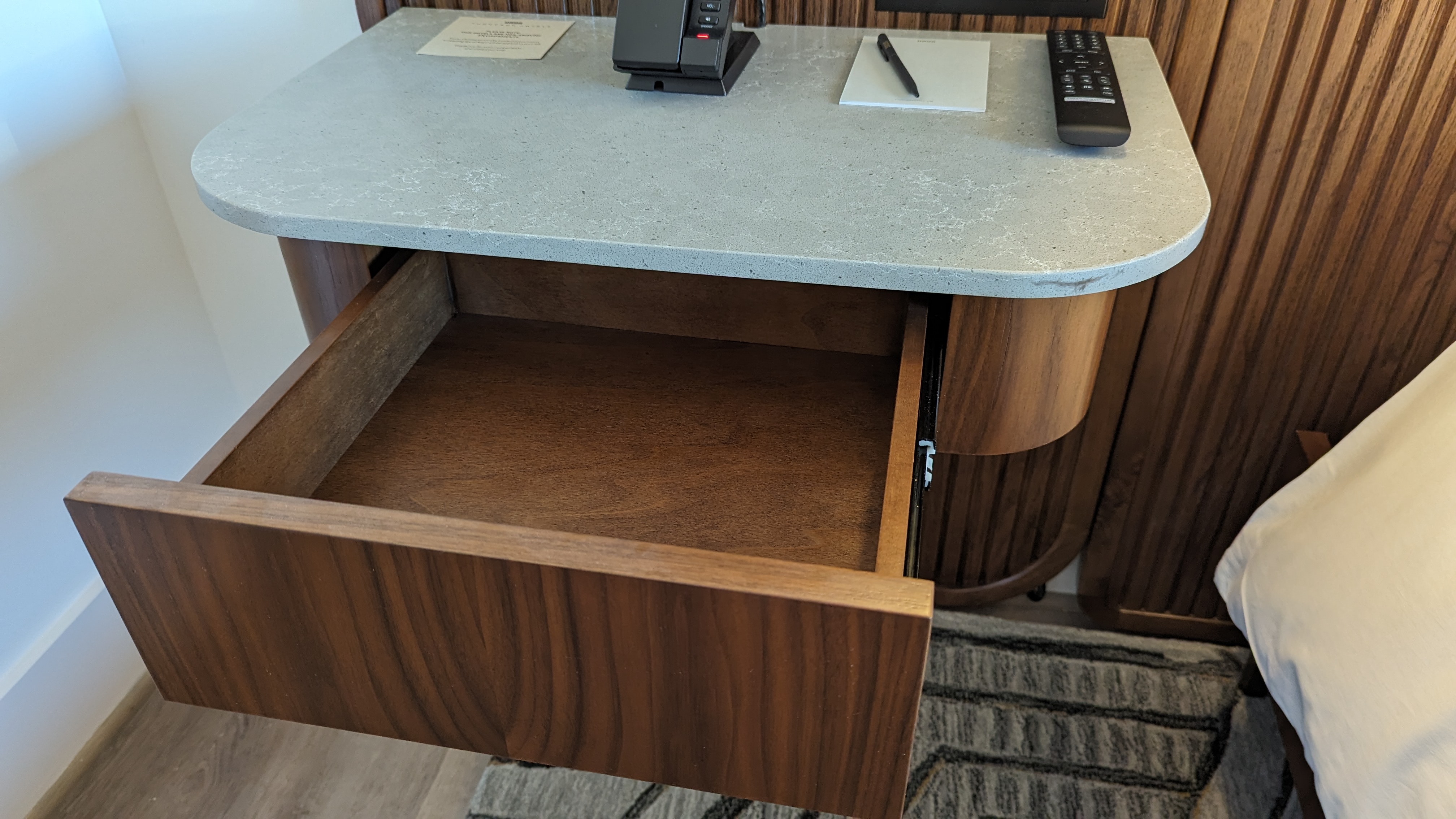 Thompson Houston guestroom bedroom nightstand drawer Thompson Houston guestroom bedroom nightstand drawer