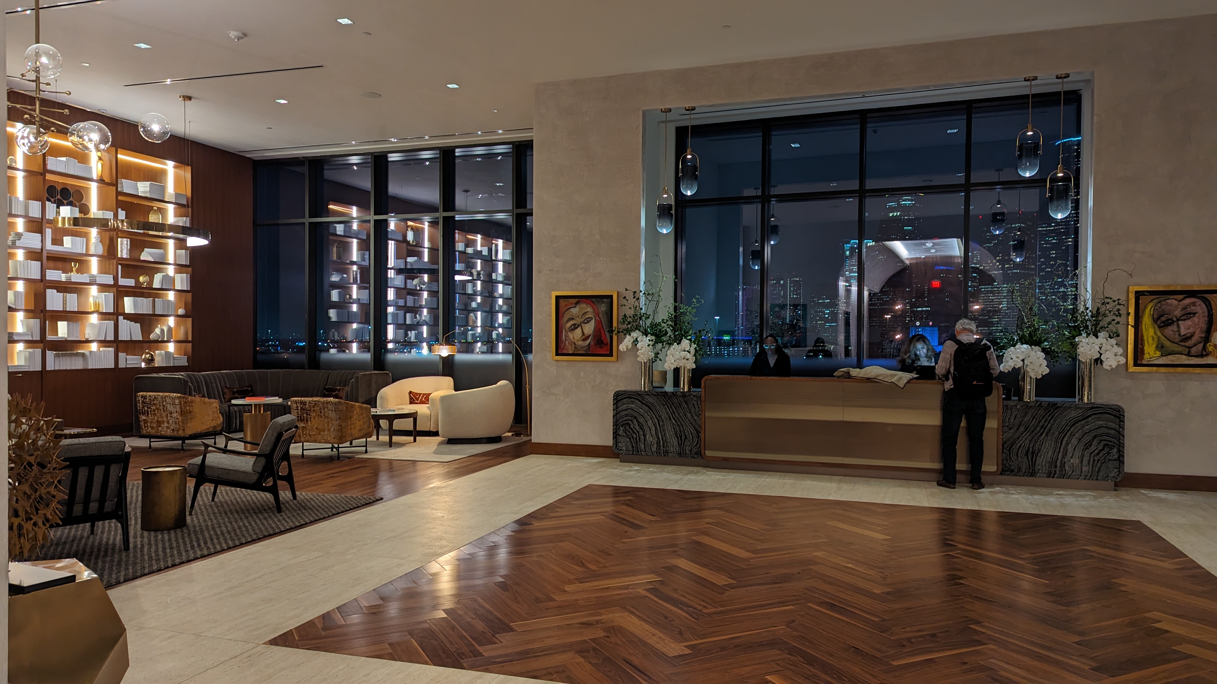 Thompson Houston lobby night Thompson Houston lobby night