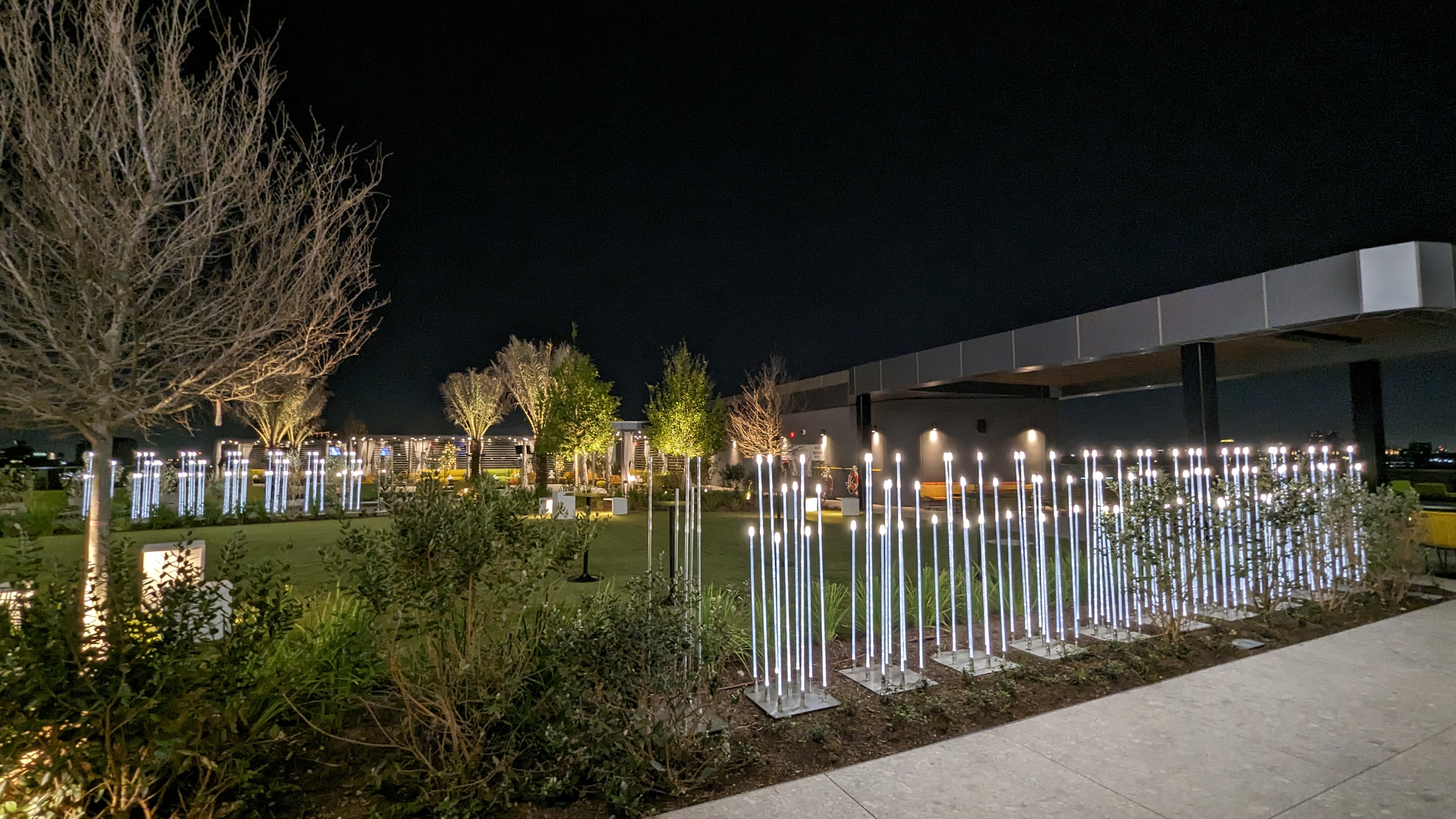 Thompson Houston pool lawn night lights Thompson Houston pool lawn night lights