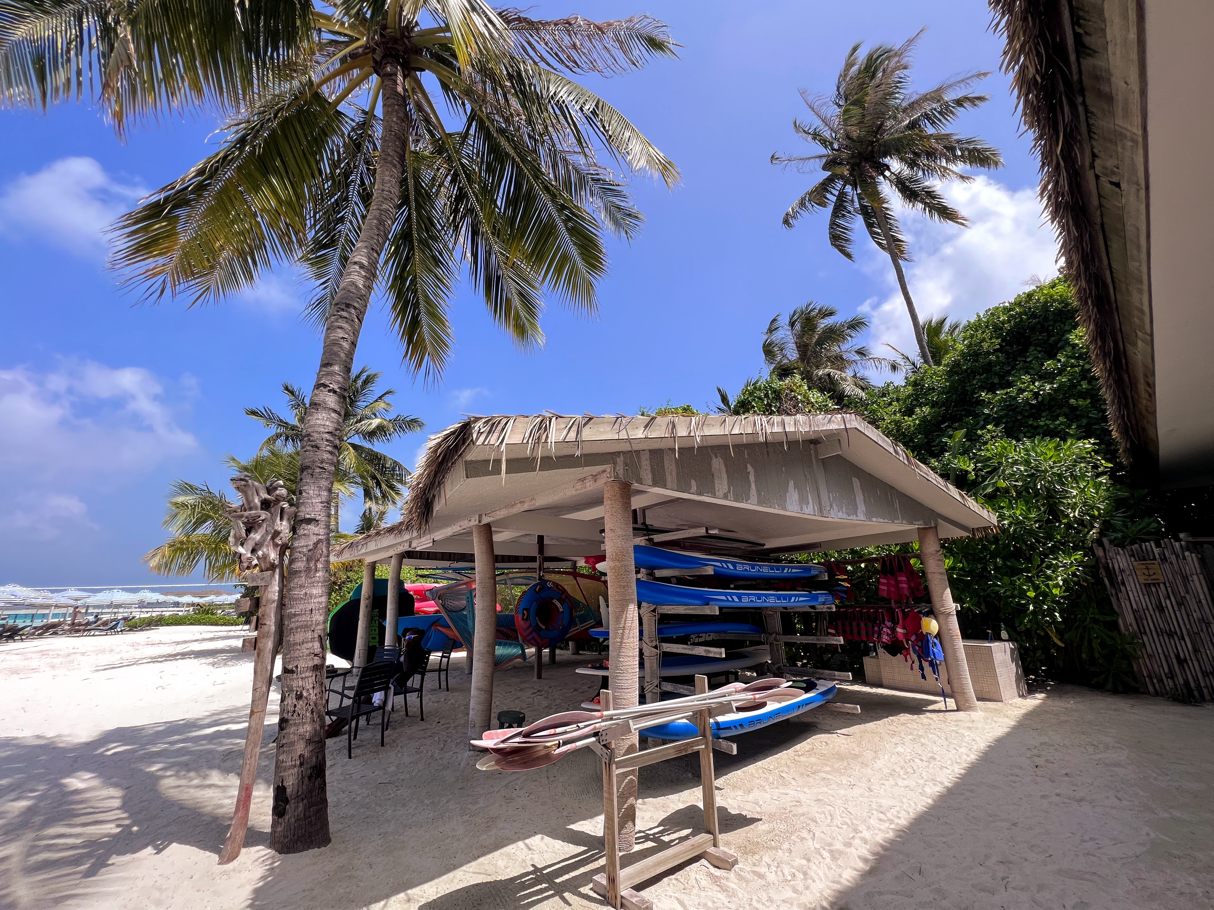 Water activities hut on the beach