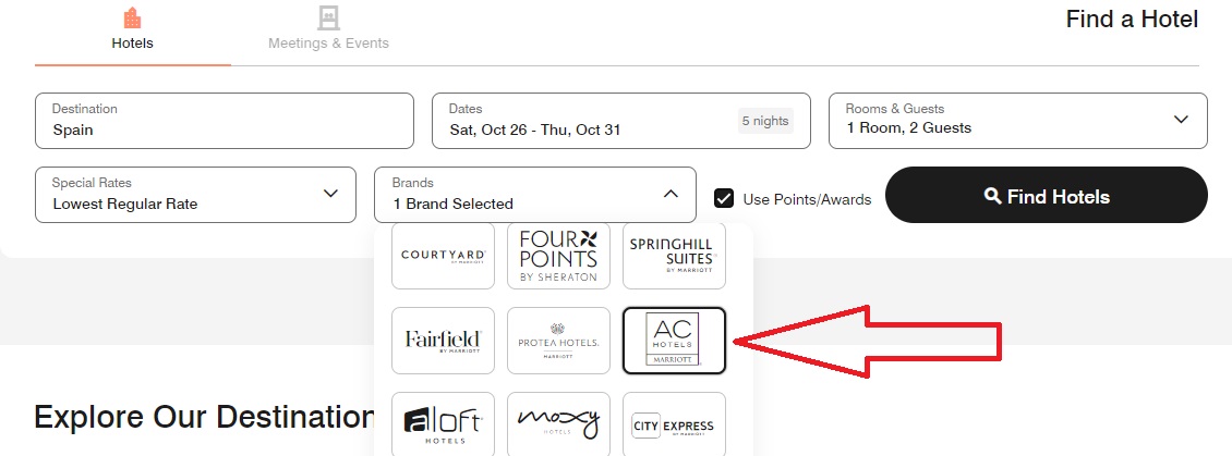 AC Hotels Search AC Hotels Search