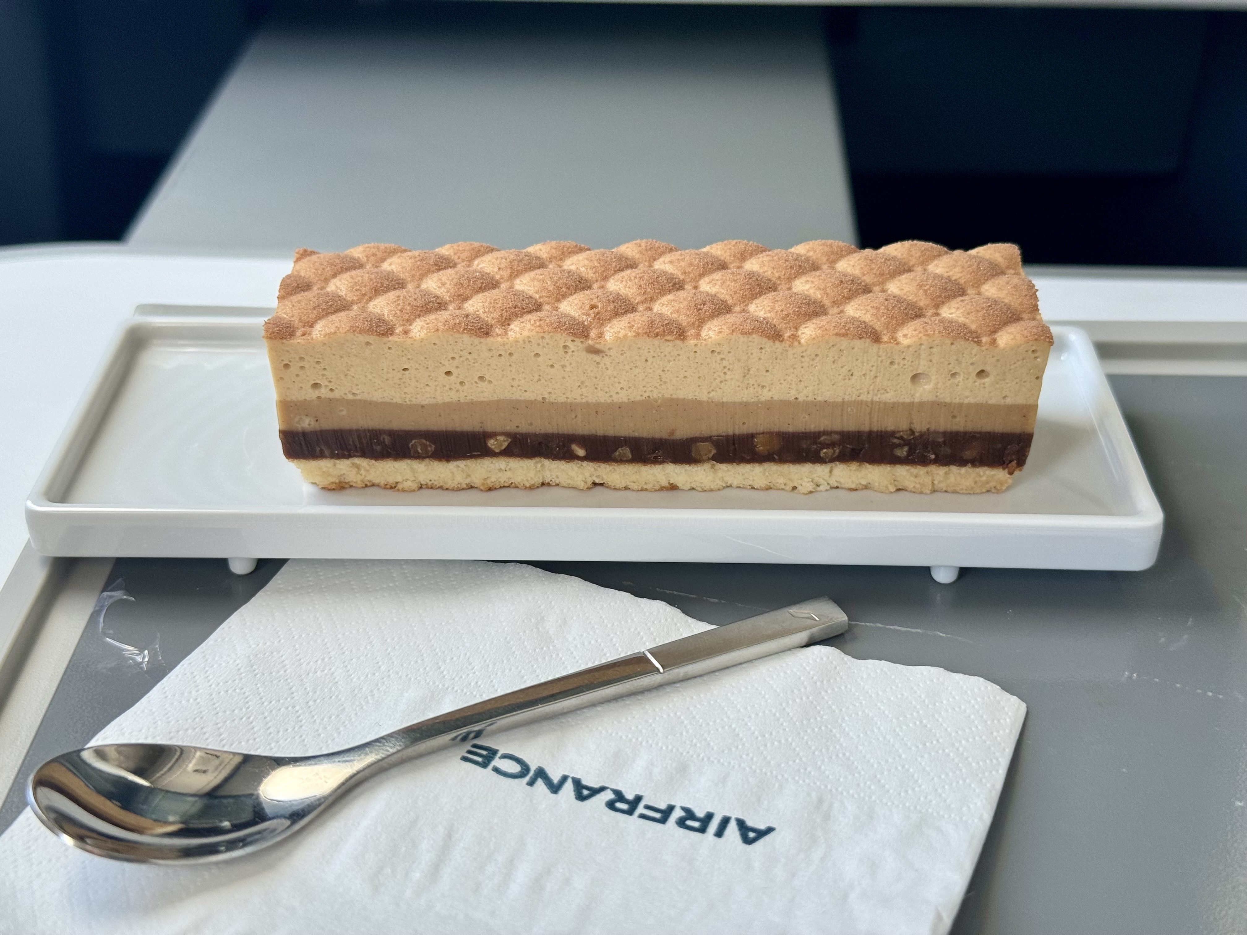 Air France Business Class Airbus A350 FnB chocolate dessert Air France Business Class Airbus A350 FnB chocolate dessert
