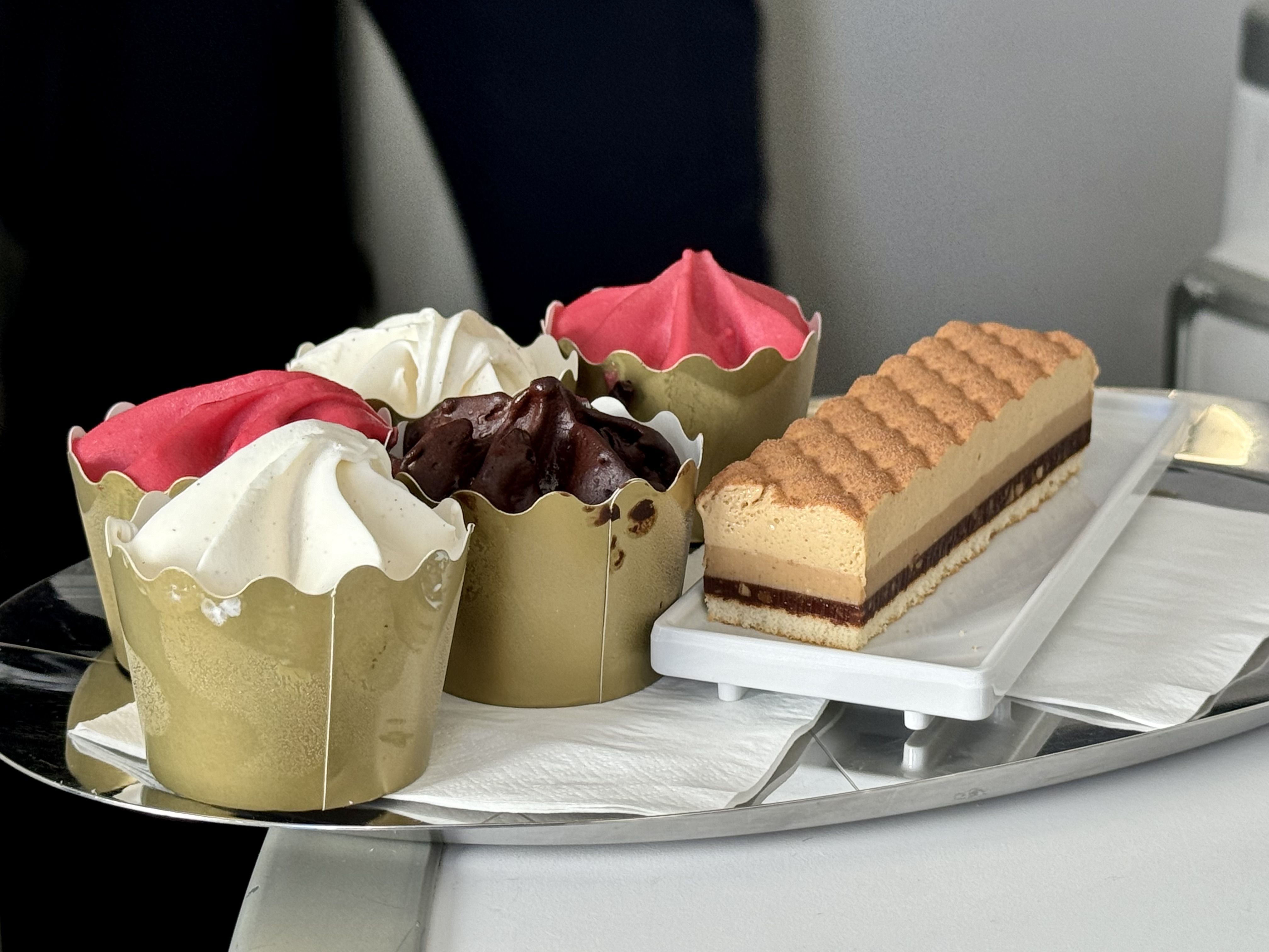 Air France Business Class Airbus A350 FnB dessert selection Air France Business Class Airbus A350 FnB dessert selection