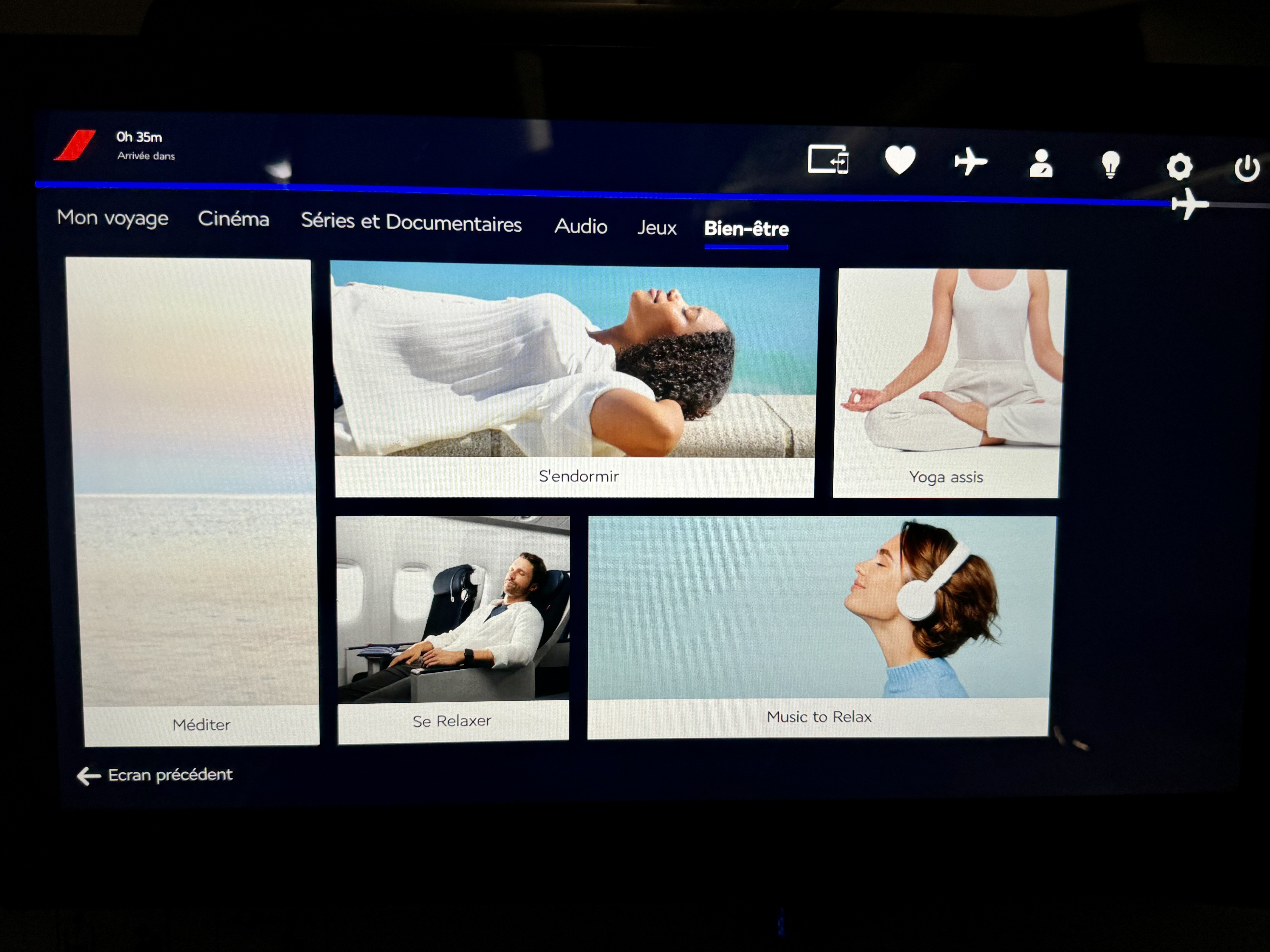 Air France Business Class Airbus A350 IFE wellness Air France Business Class Airbus A350 IFE wellness
