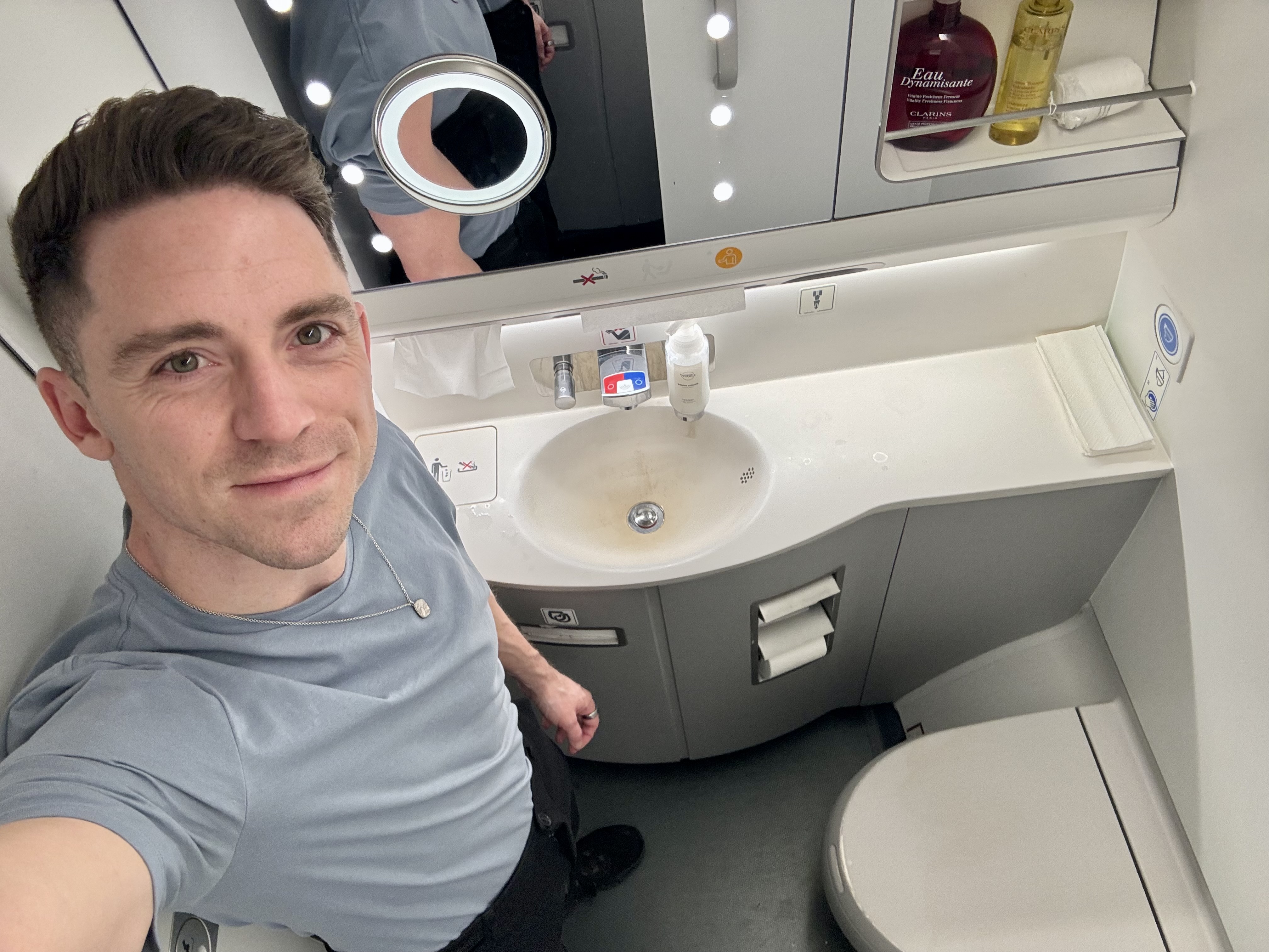 Air France Business Class Airbus A350 bathroom Air France Business Class Airbus A350 bathroom