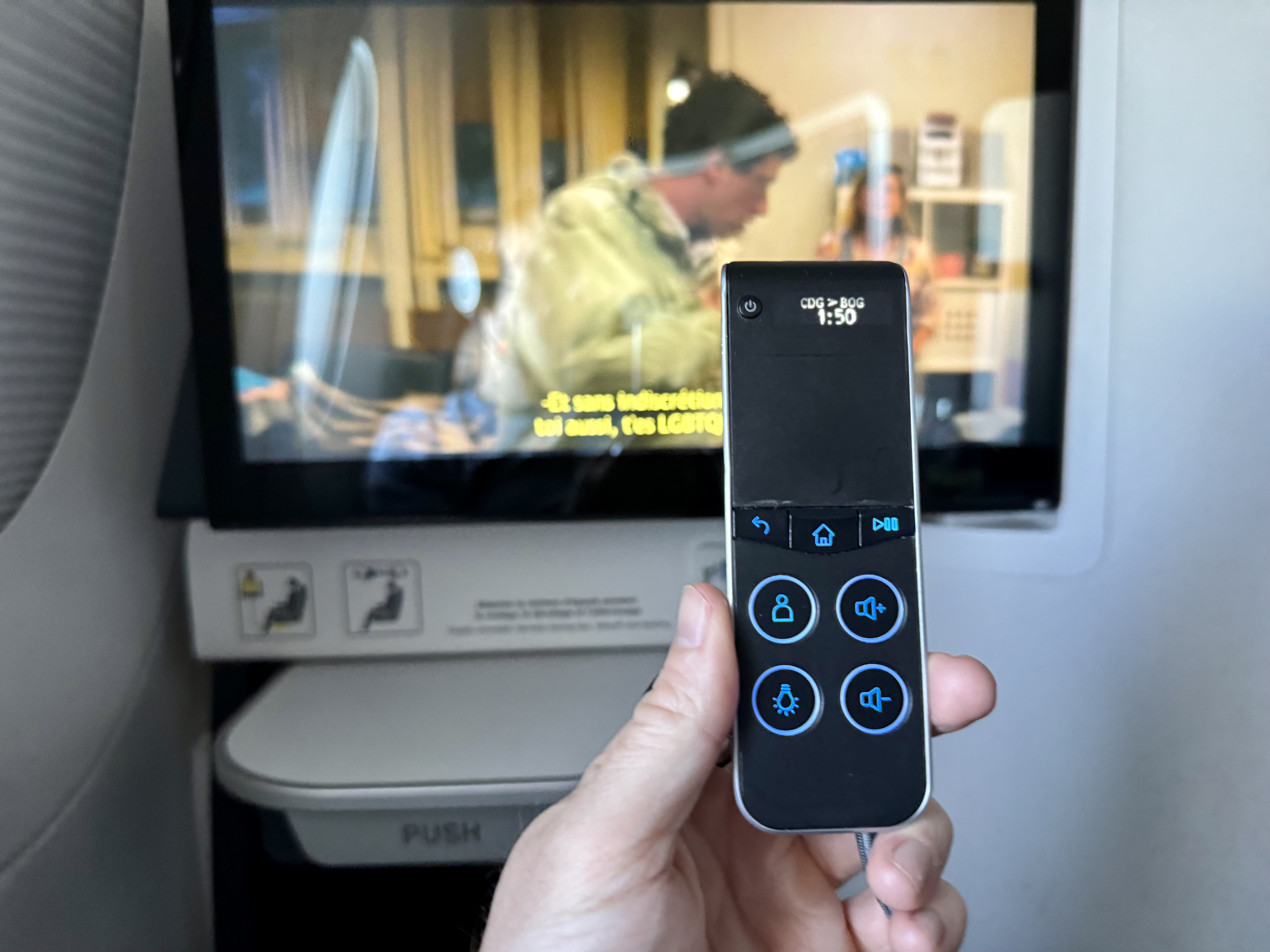 Air France Business Class Airbus A350 seat IFE remote Air France Business Class Airbus A350 seat IFE remote