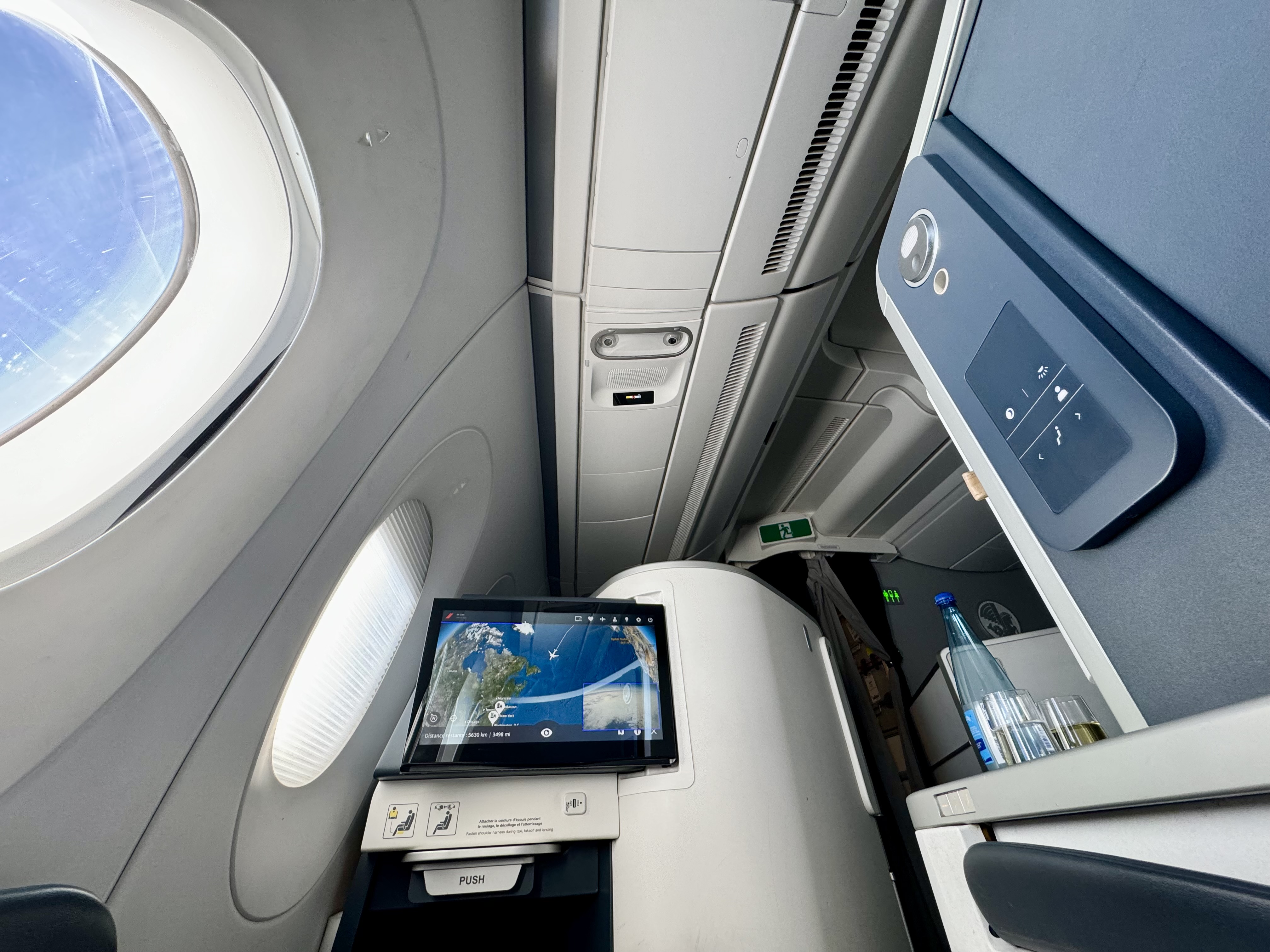 Air France Business Class Airbus A350 seat from lie flat Air France Business Class Airbus A350 seat from lie flat
