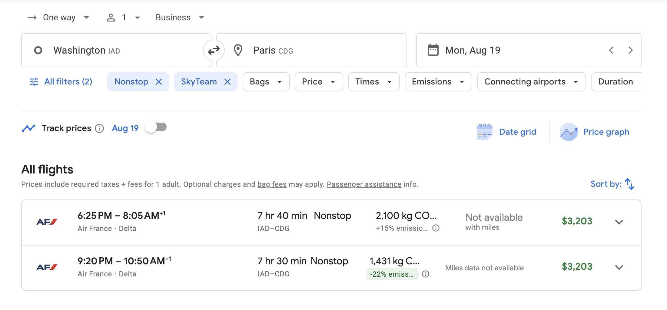 Air France Business Google Flights Fare Air France Business Google Flights Fare