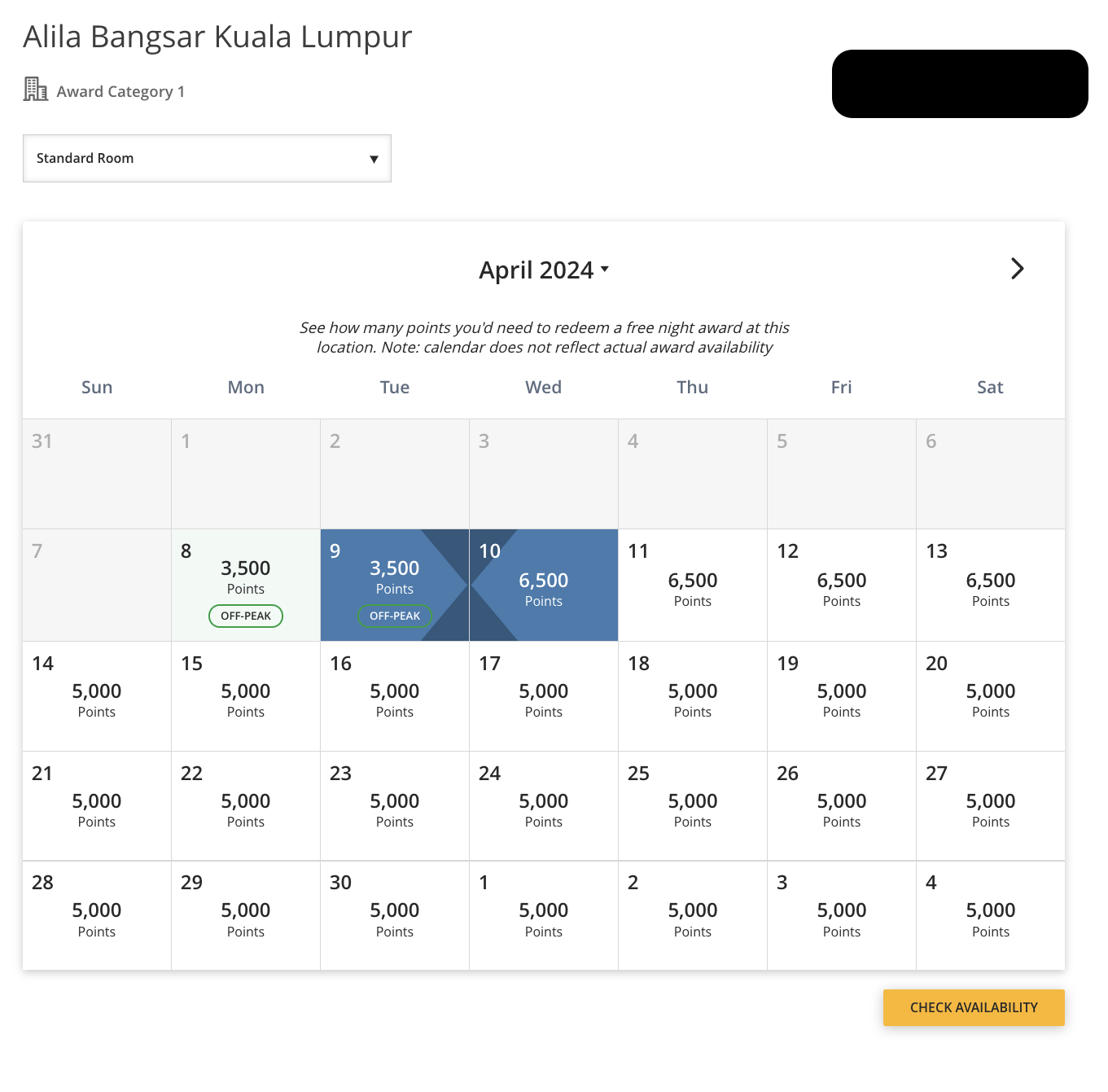 Alila Bangsar Kuala Lumpur April 2024 points calendar Alila Bangsar Kuala Lumpur April 2024 points calendar