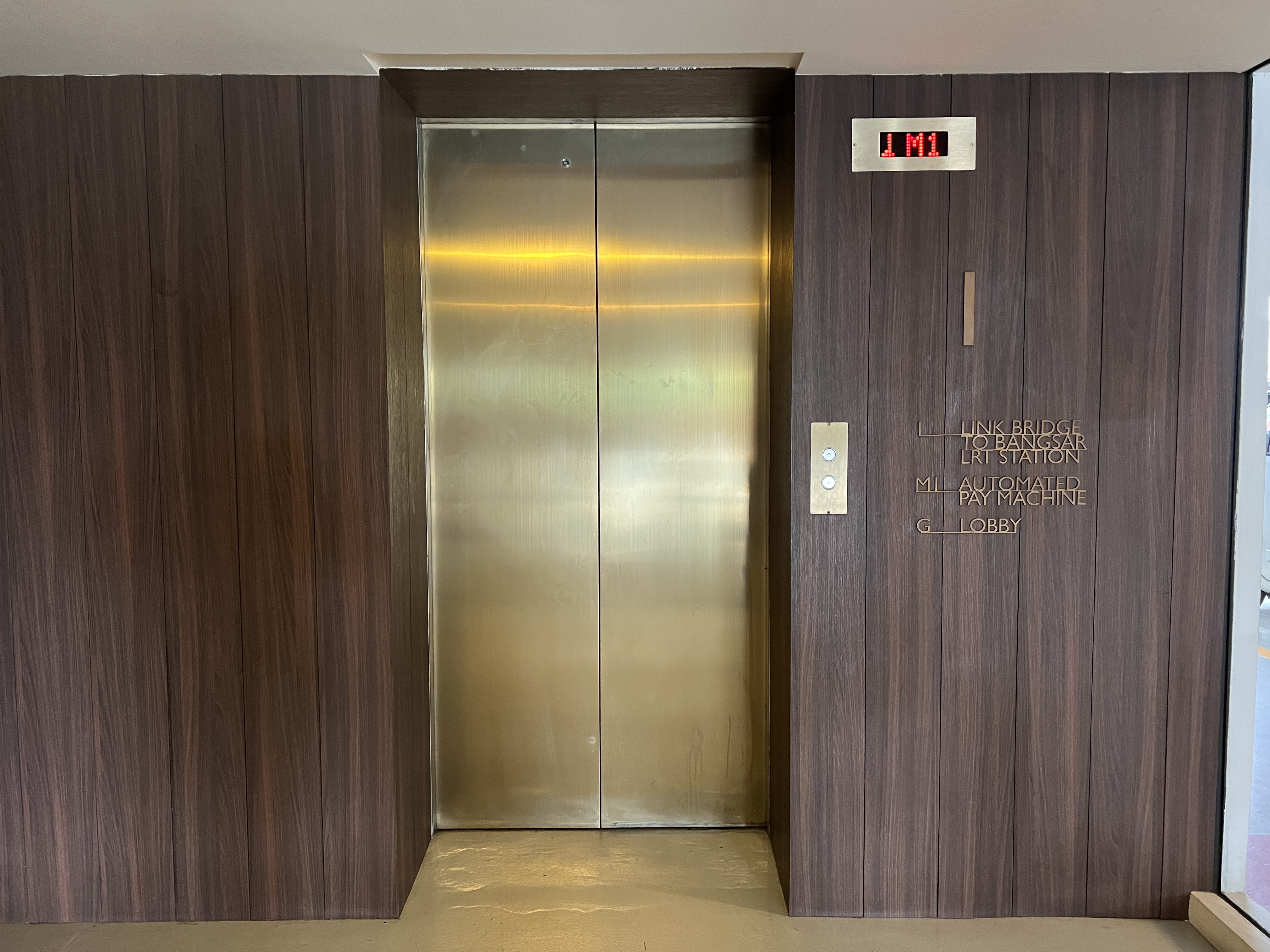 Alila Bangsar Kuala Lumpur elevator carpark to ground floor Alila Bangsar Kuala Lumpur elevator carpark to ground floor