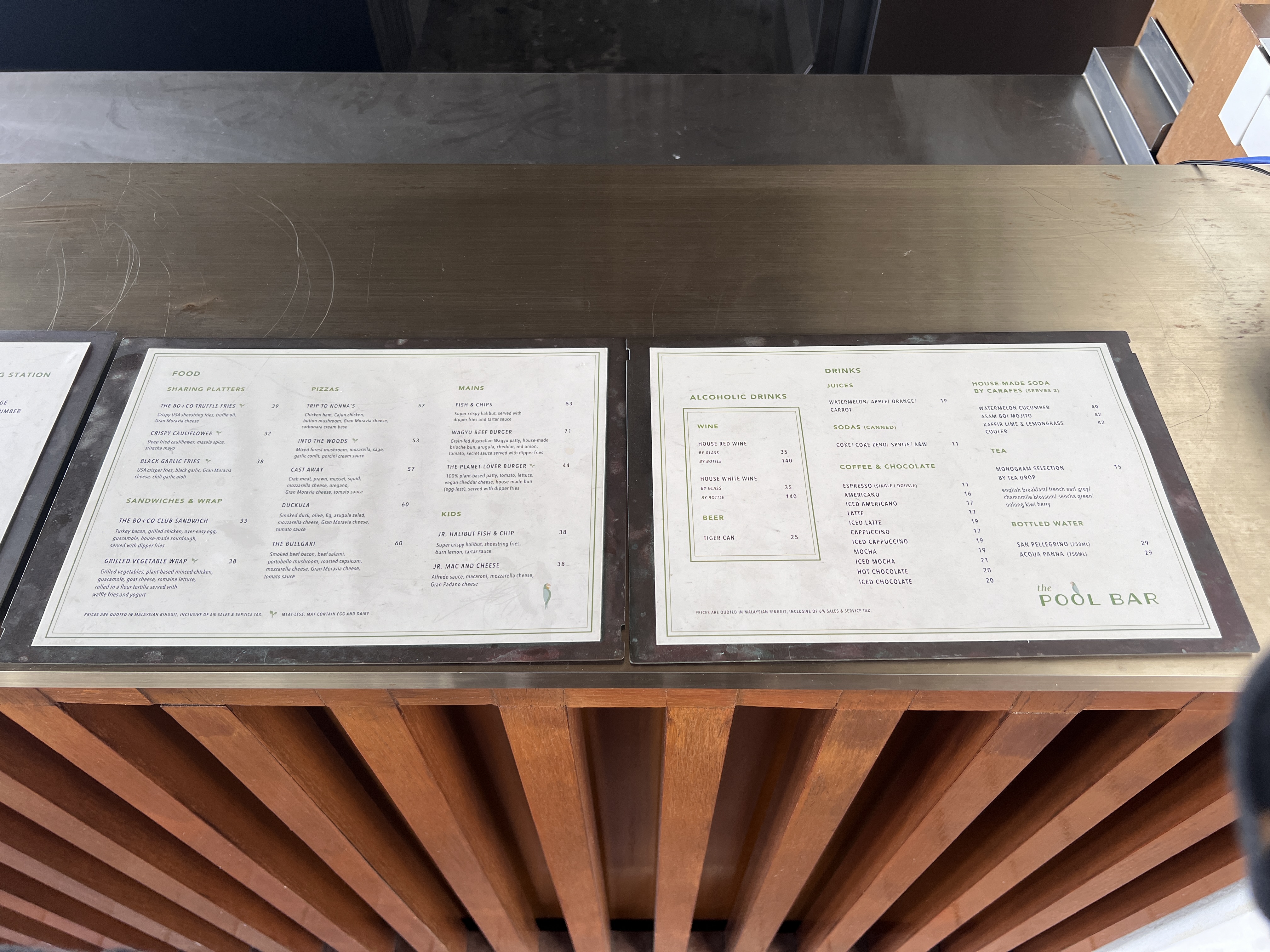 Alila Bangsar Kuala Lumpur pool bar menu Alila Bangsar Kuala Lumpur pool bar menu