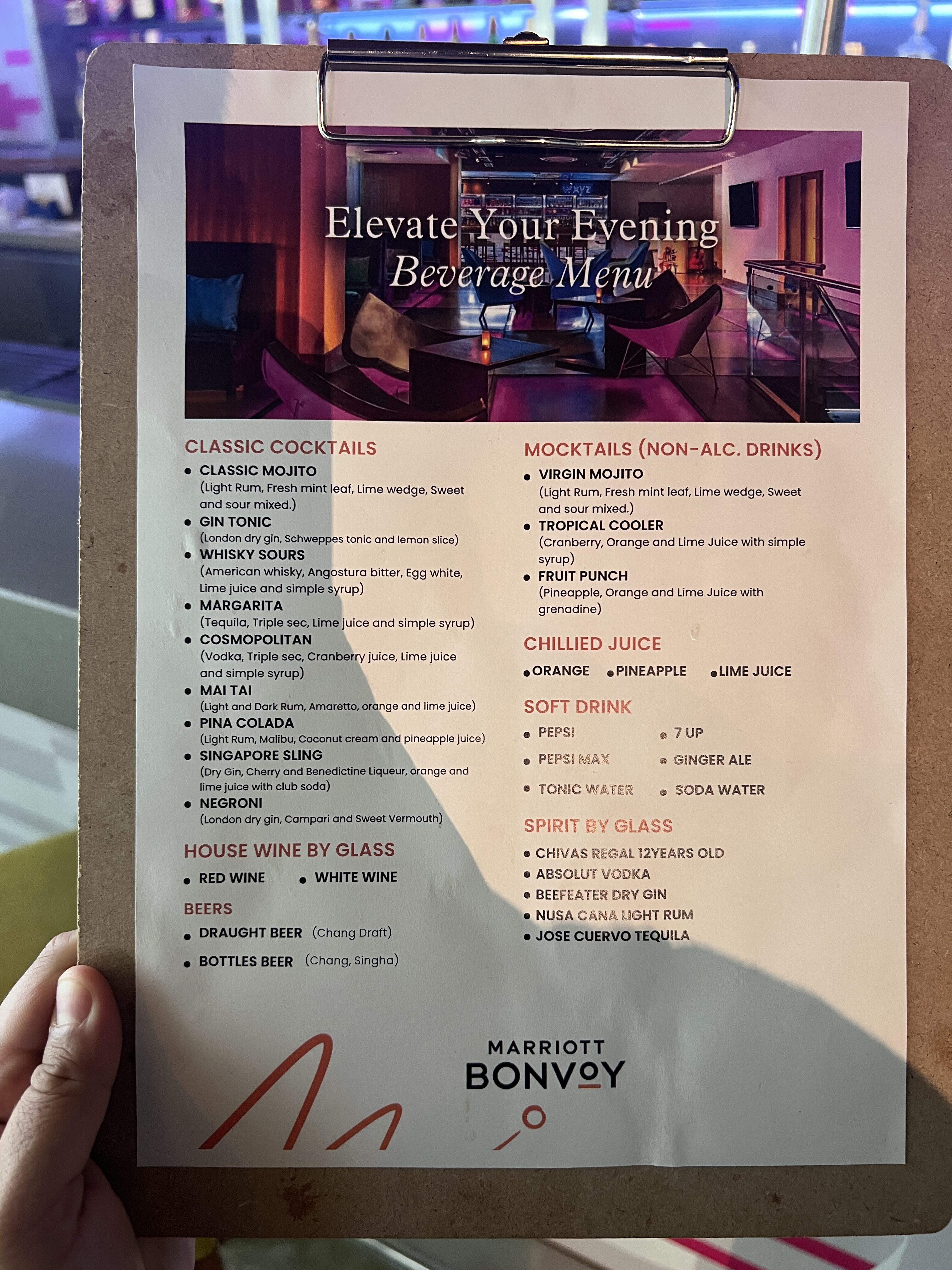 Aloft Bangkok Sukhumvit 11 Complimentary drink voucher meny Aloft Bangkok Sukhumvit 11 Complimentary drink voucher meny
