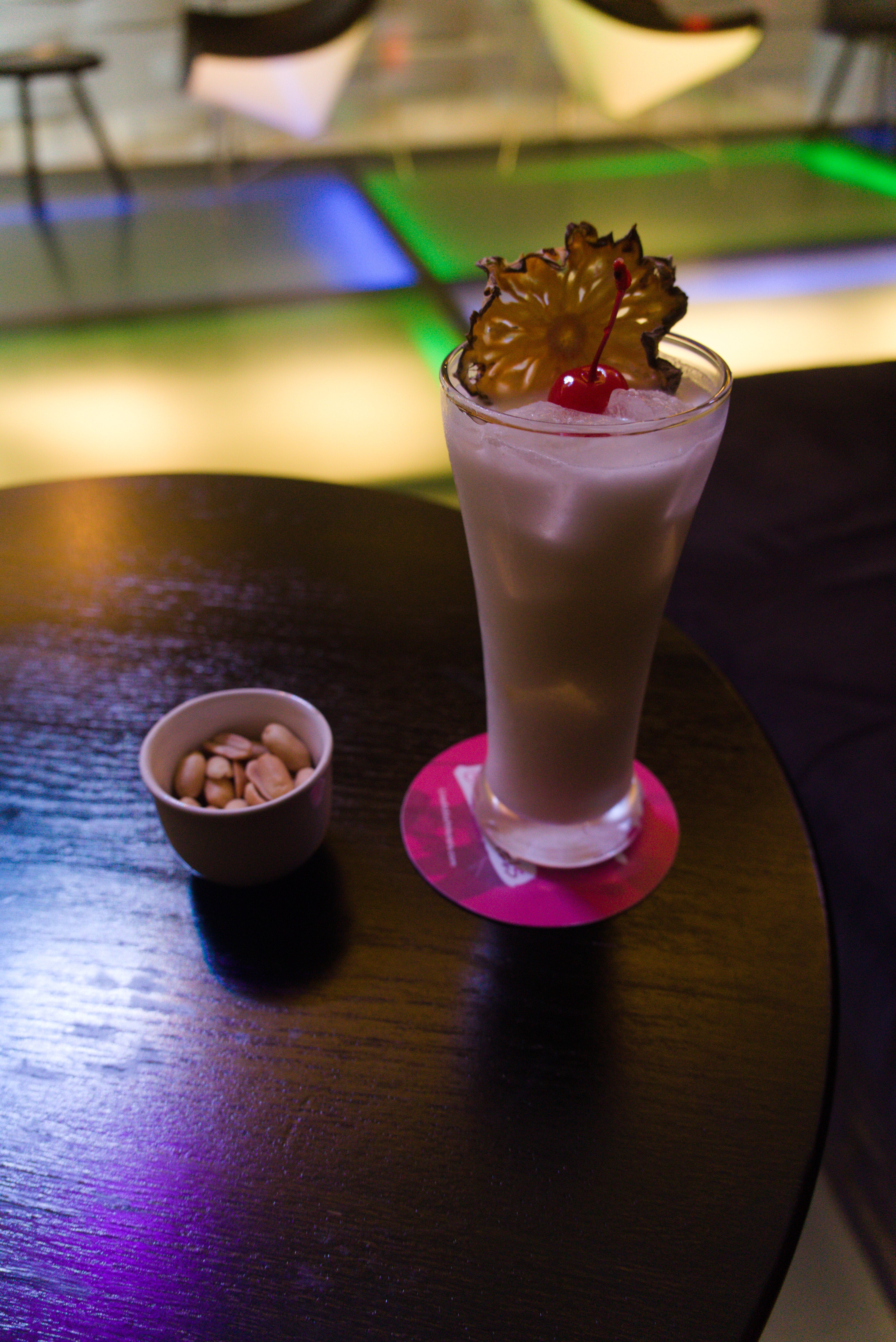 Aloft Bangkok Sukhumvit 11 WXYZ Bar complimentary pina colada Aloft Bangkok Sukhumvit 11 WXYZ Bar complimentary pina colada