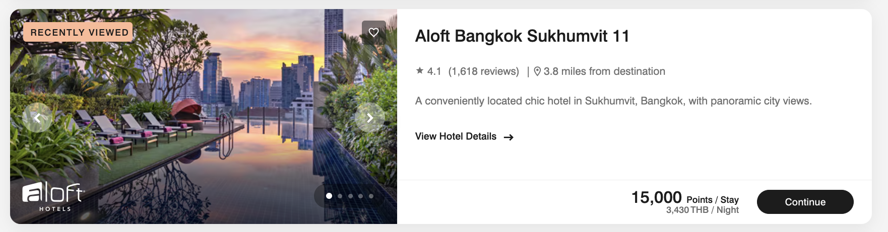 Aloft Bangkok Sukhumvit 11 points cost Aloft Bangkok Sukhumvit 11 points cost