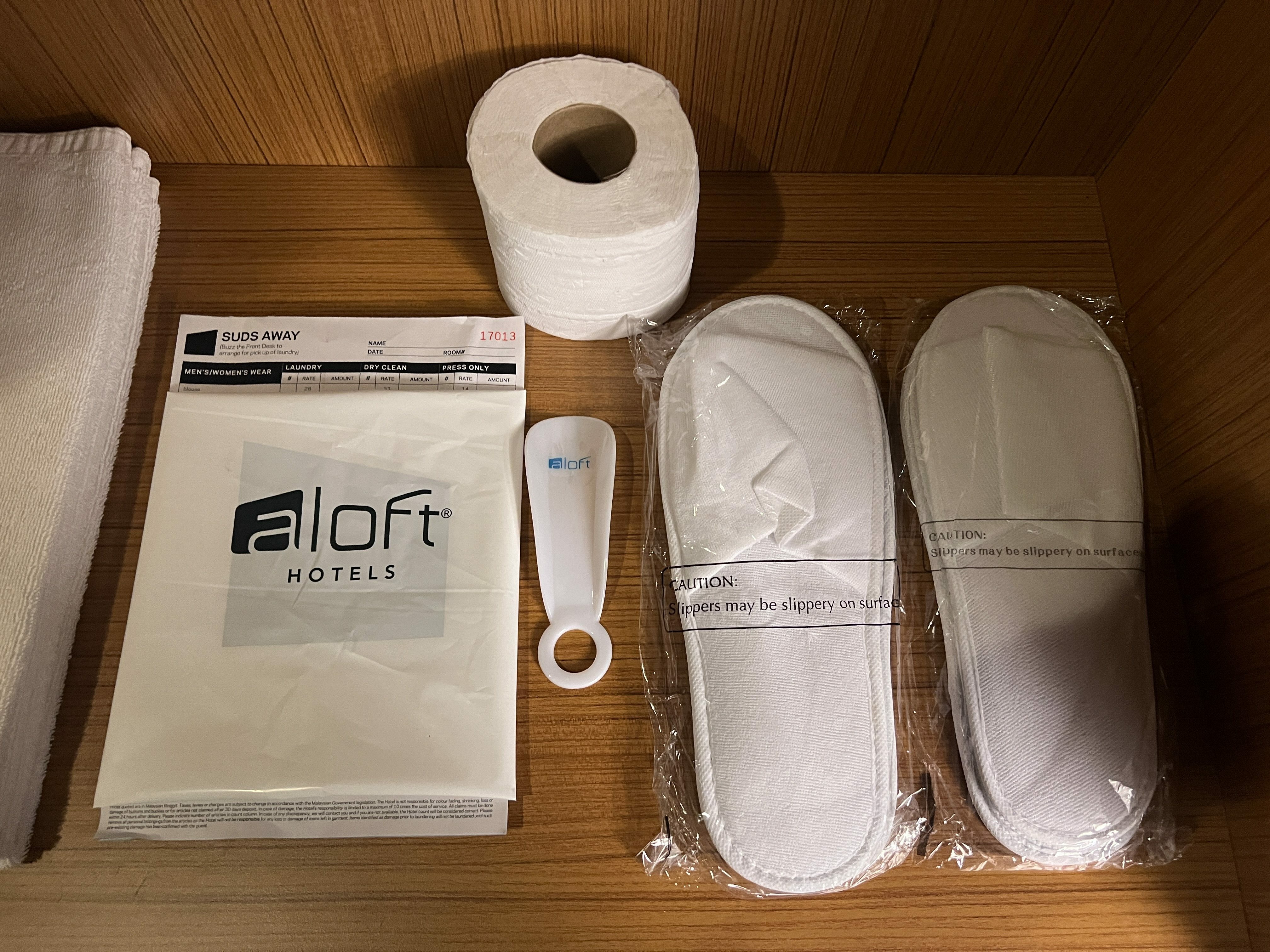 Aloft Kuala Lumpur Sentral complimentary slippers Aloft Kuala Lumpur Sentral complimentary slippers