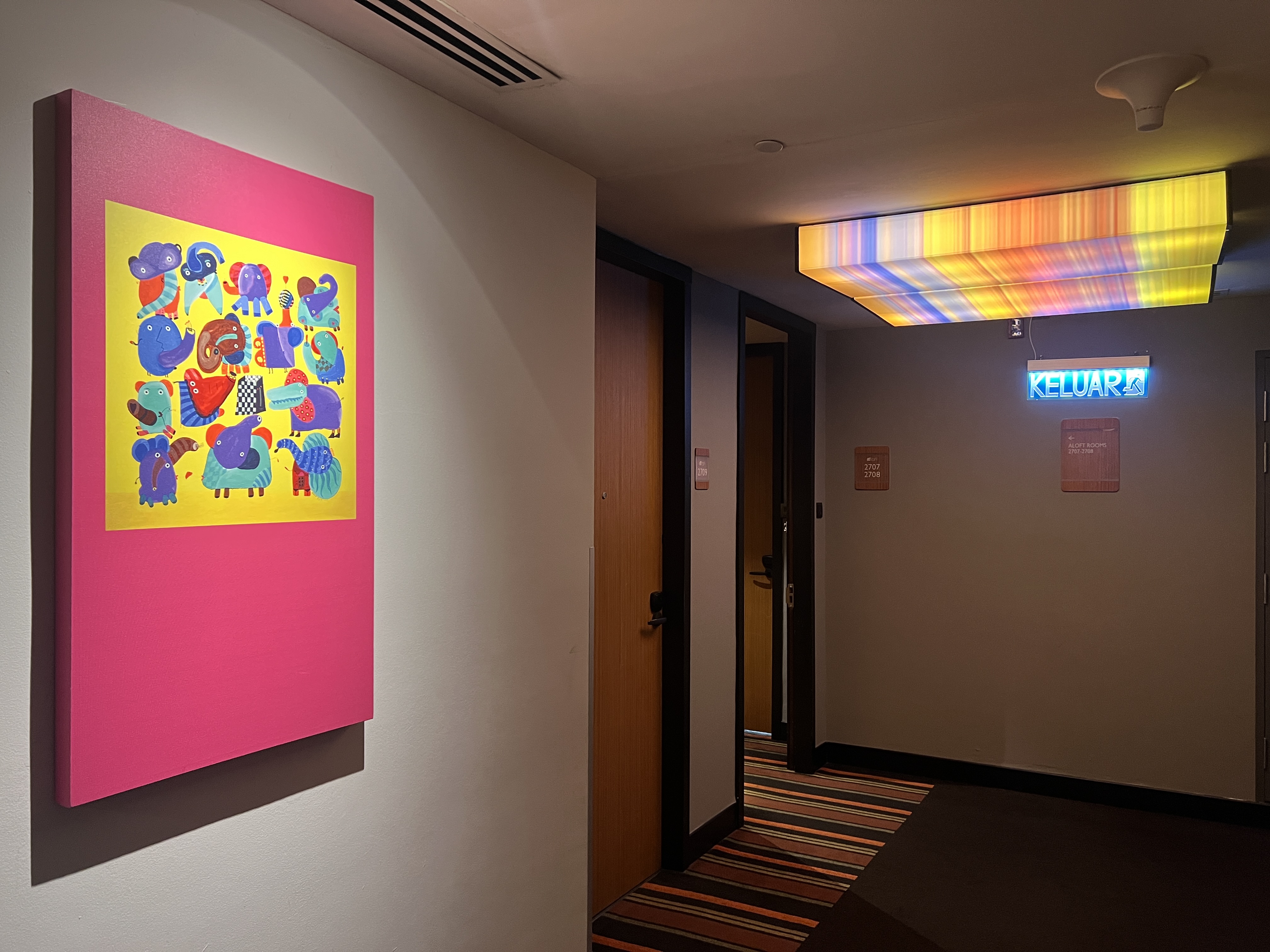 Aloft Kuala Lumpur Sentral hallway lights and art Aloft Kuala Lumpur Sentral hallway lights and art