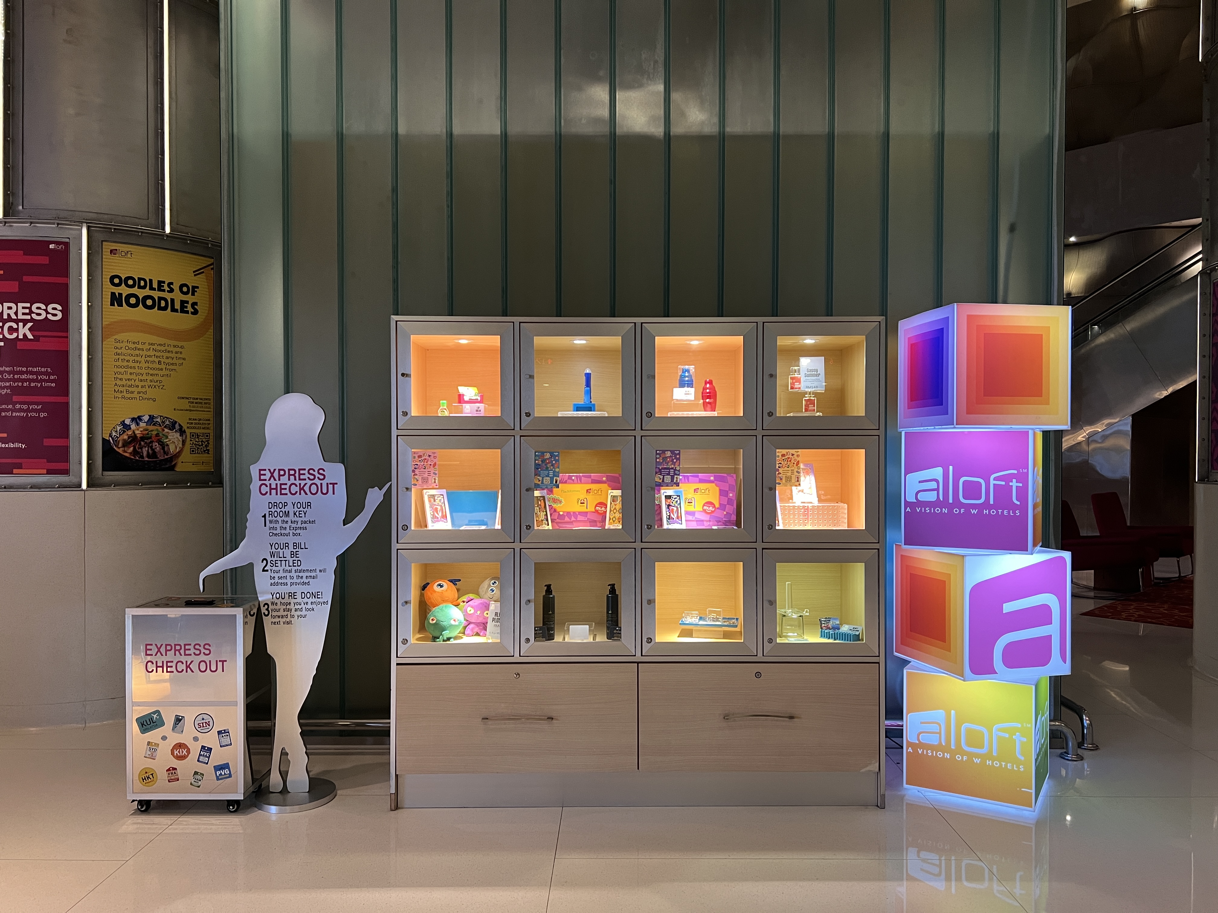 Aloft Kuala Lumpur Sentral lobby display cabinet Aloft Kuala Lumpur Sentral lobby display cabinet