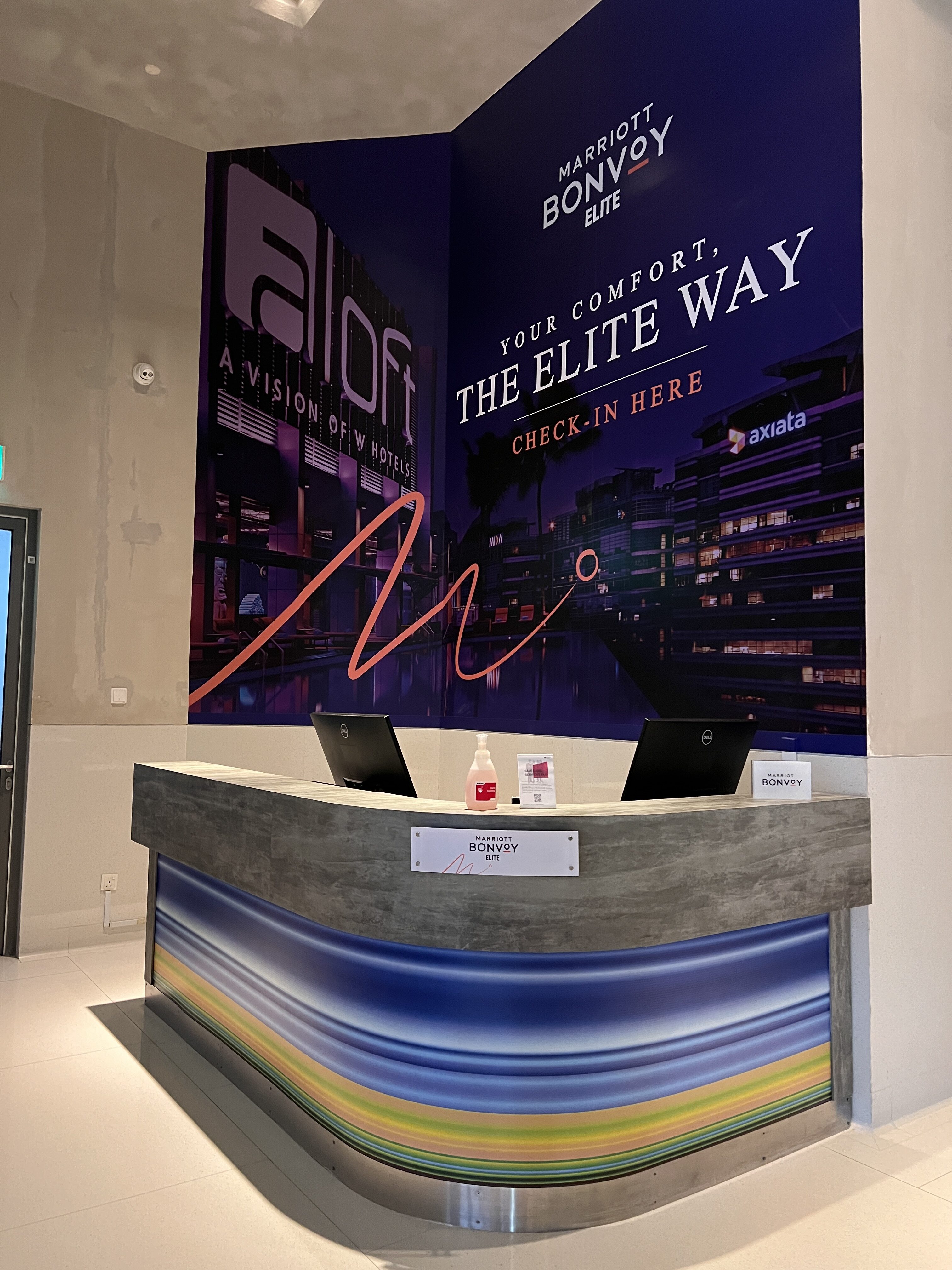 Aloft Kuala Lumpur Sentral lobby elite check in counter Aloft Kuala Lumpur Sentral lobby elite check in counter