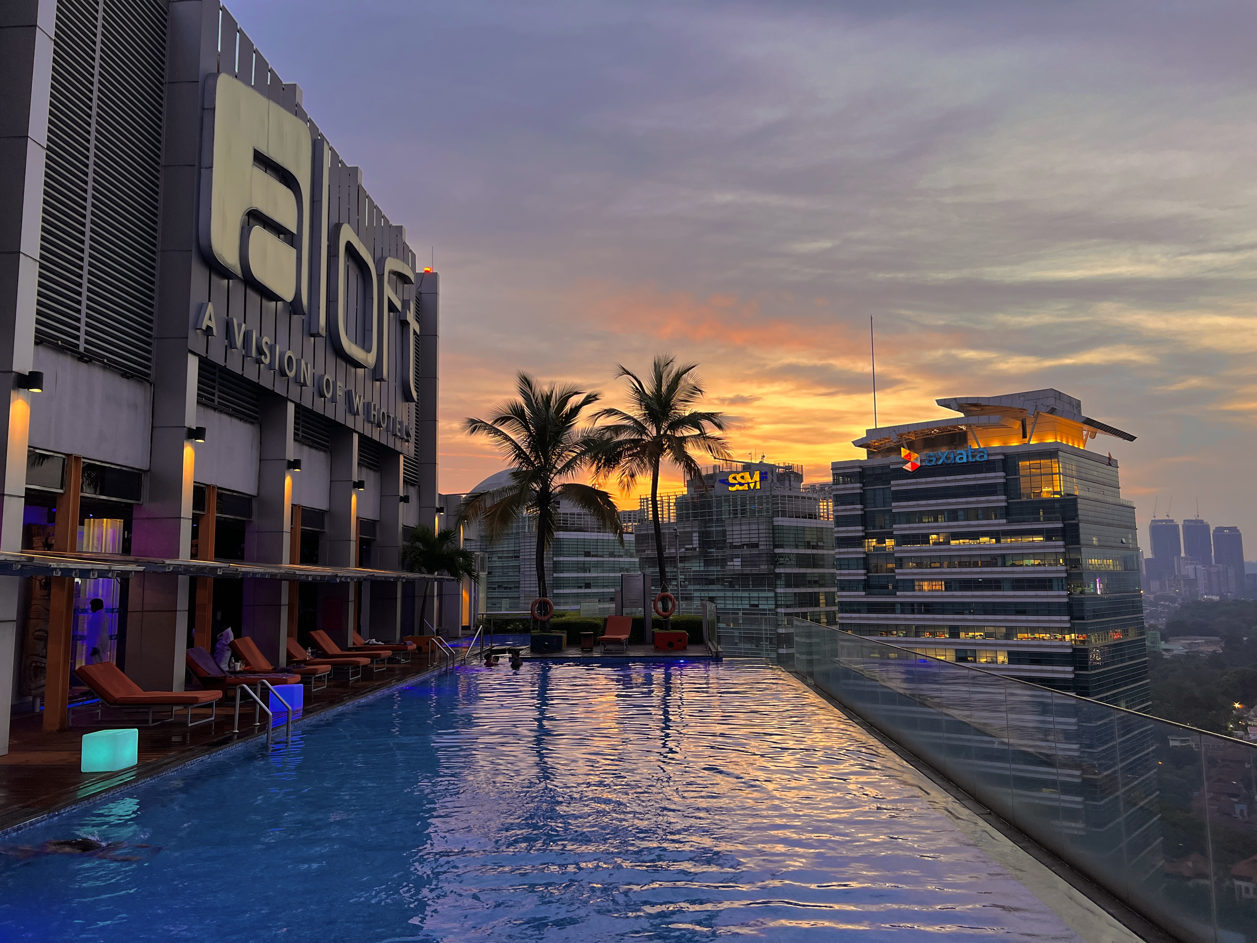 Aloft San Juan Hotel Aloft Kuala Lumpur Sentral pool sunset