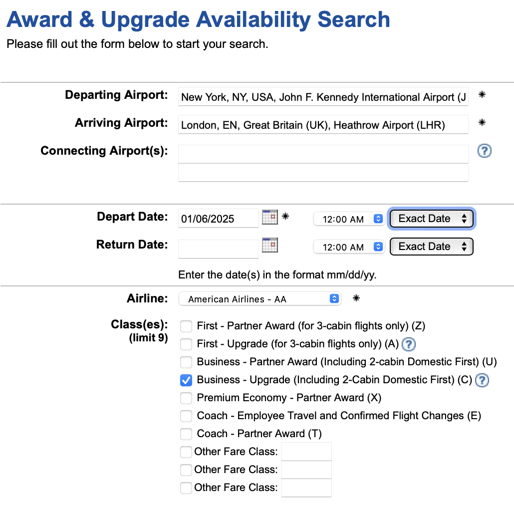 Award and Upgrade Availability Search Expert Flyer Award and Upgrade Availability Search Expert Flyer