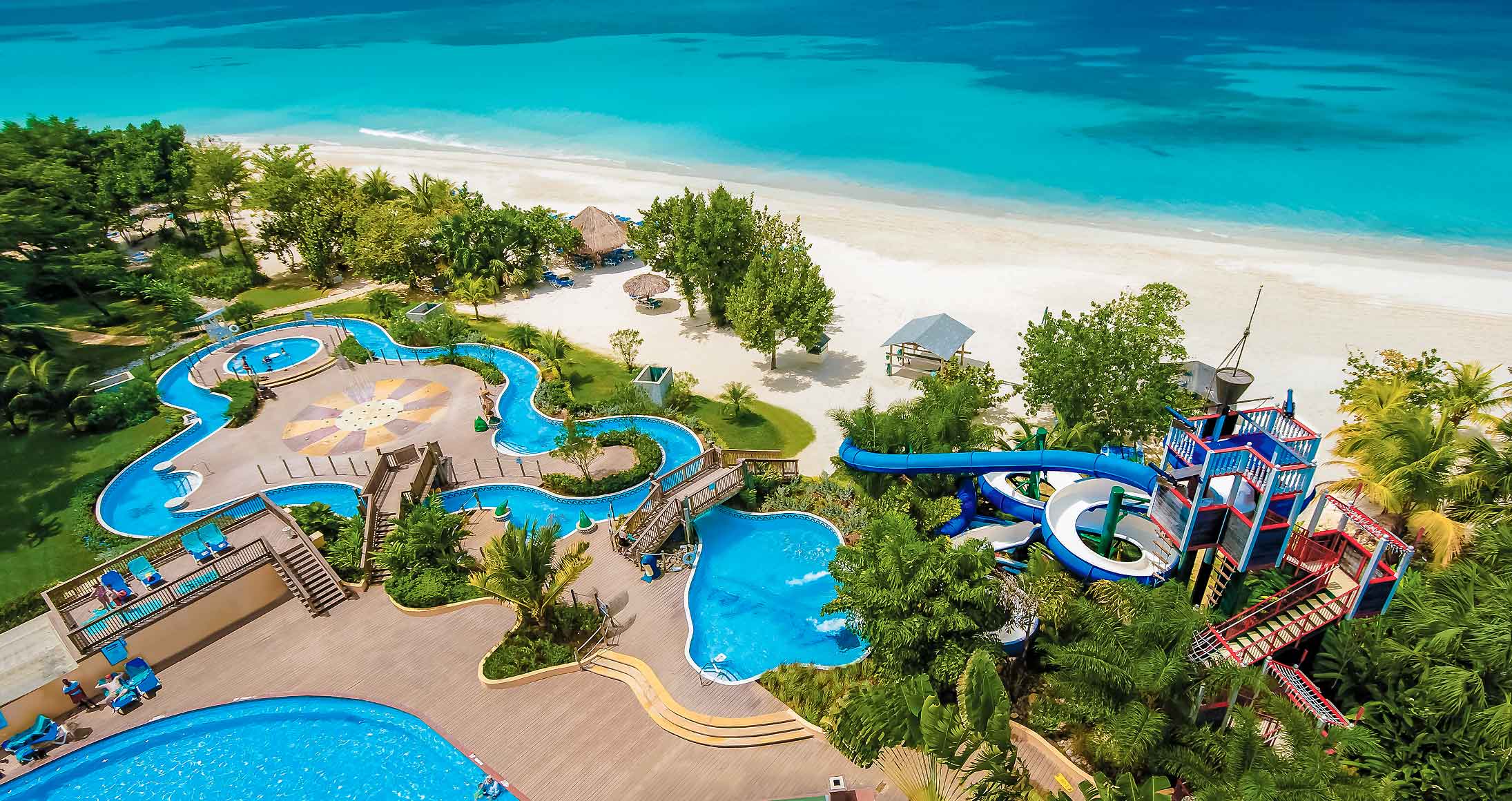 Beach Negril The water slides and pools at Beaches Negril.