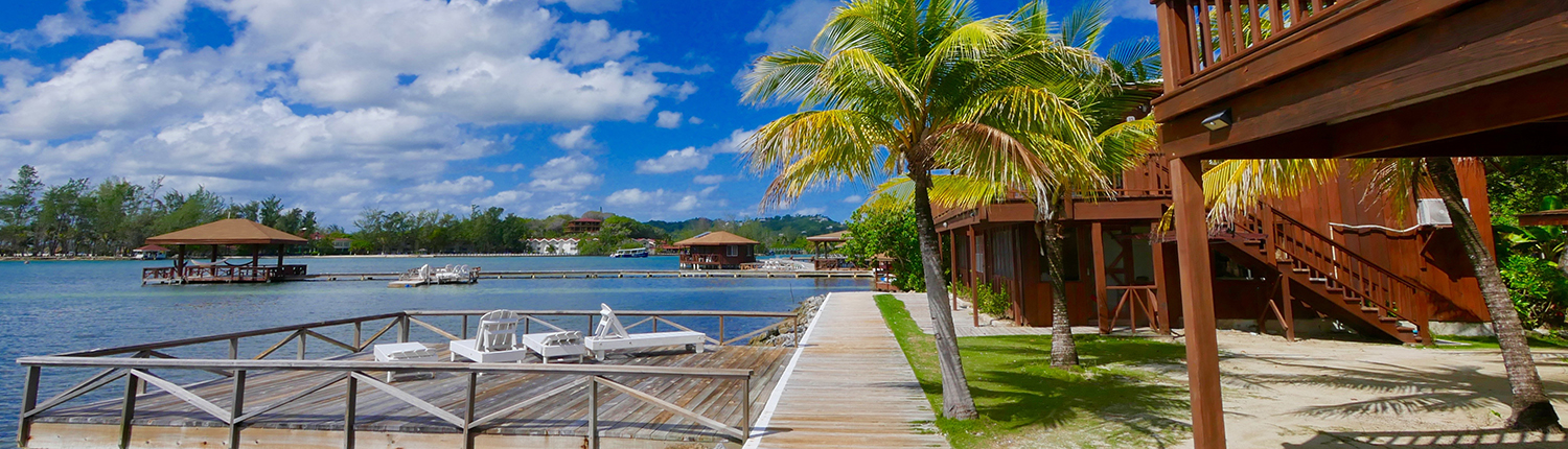 Cocoview Roatan View of the water from one of the docks at Coco View Resort in Roatan, Honduras.