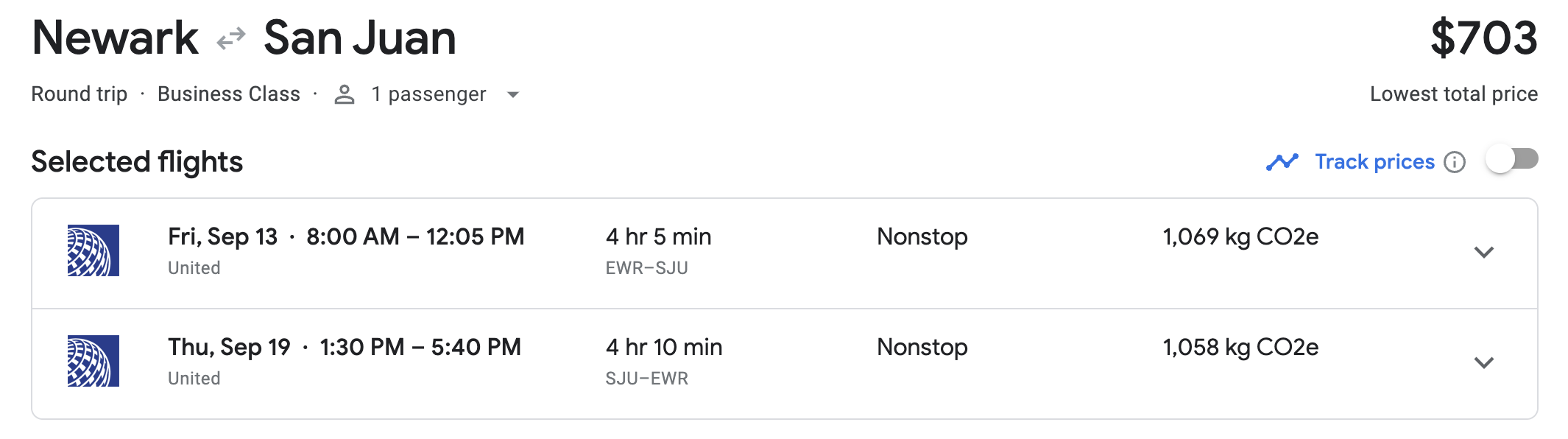 EWR SJU EWR SJU
