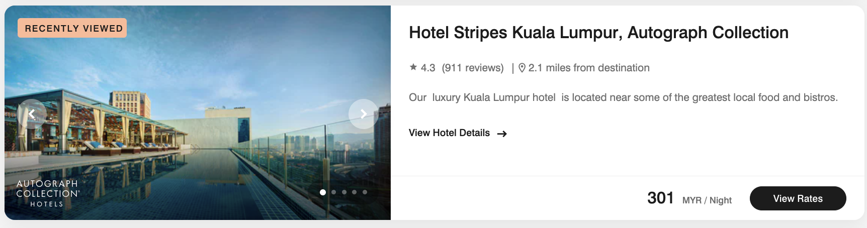 Hotel Stripes Kuala Lumpur Autograph Collection cash price Hotel Stripes Kuala Lumpur Autograph Collection cash price
