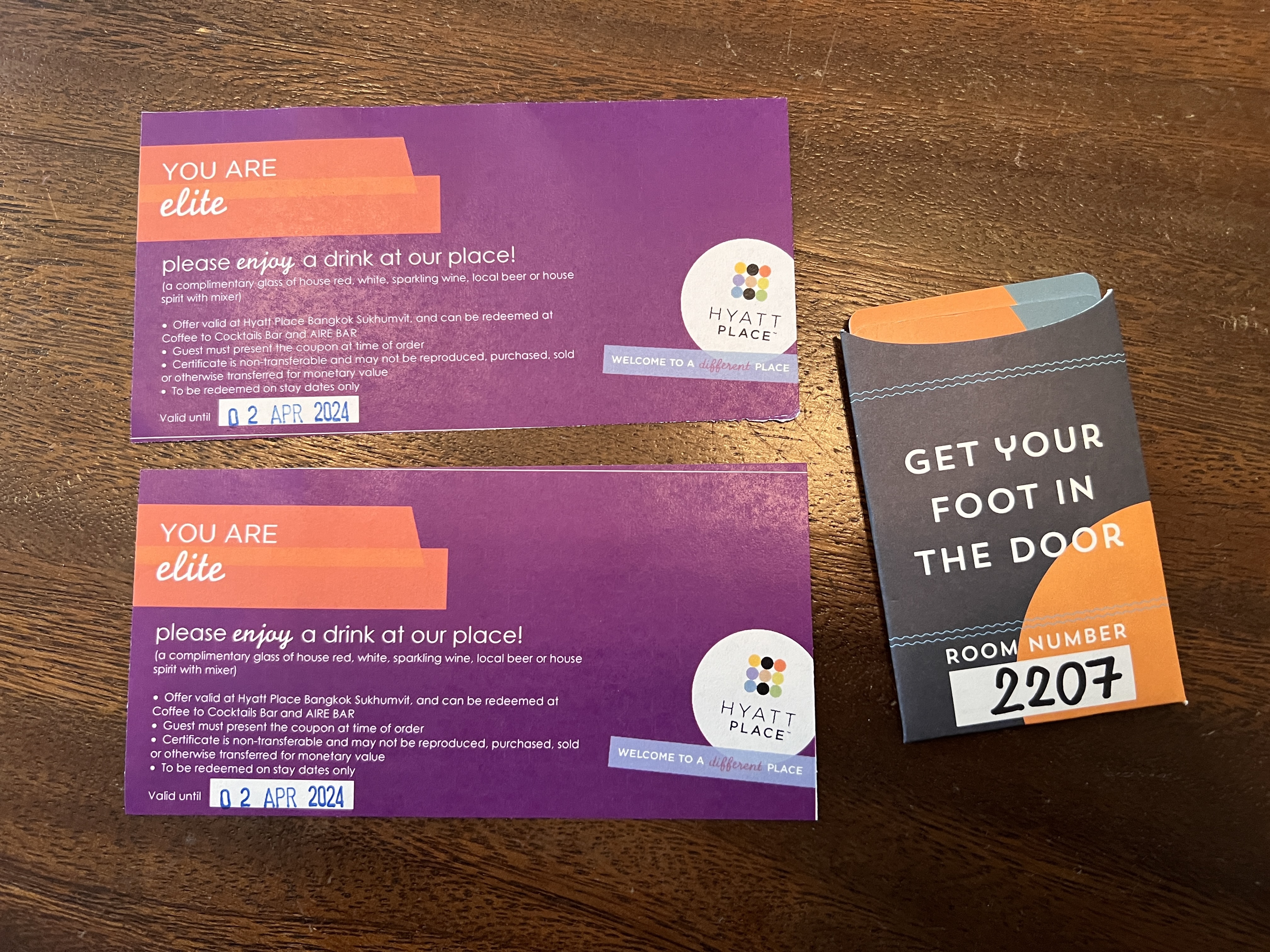 Hyatt Place Bangkok Sukhumvit free drink vouchers
