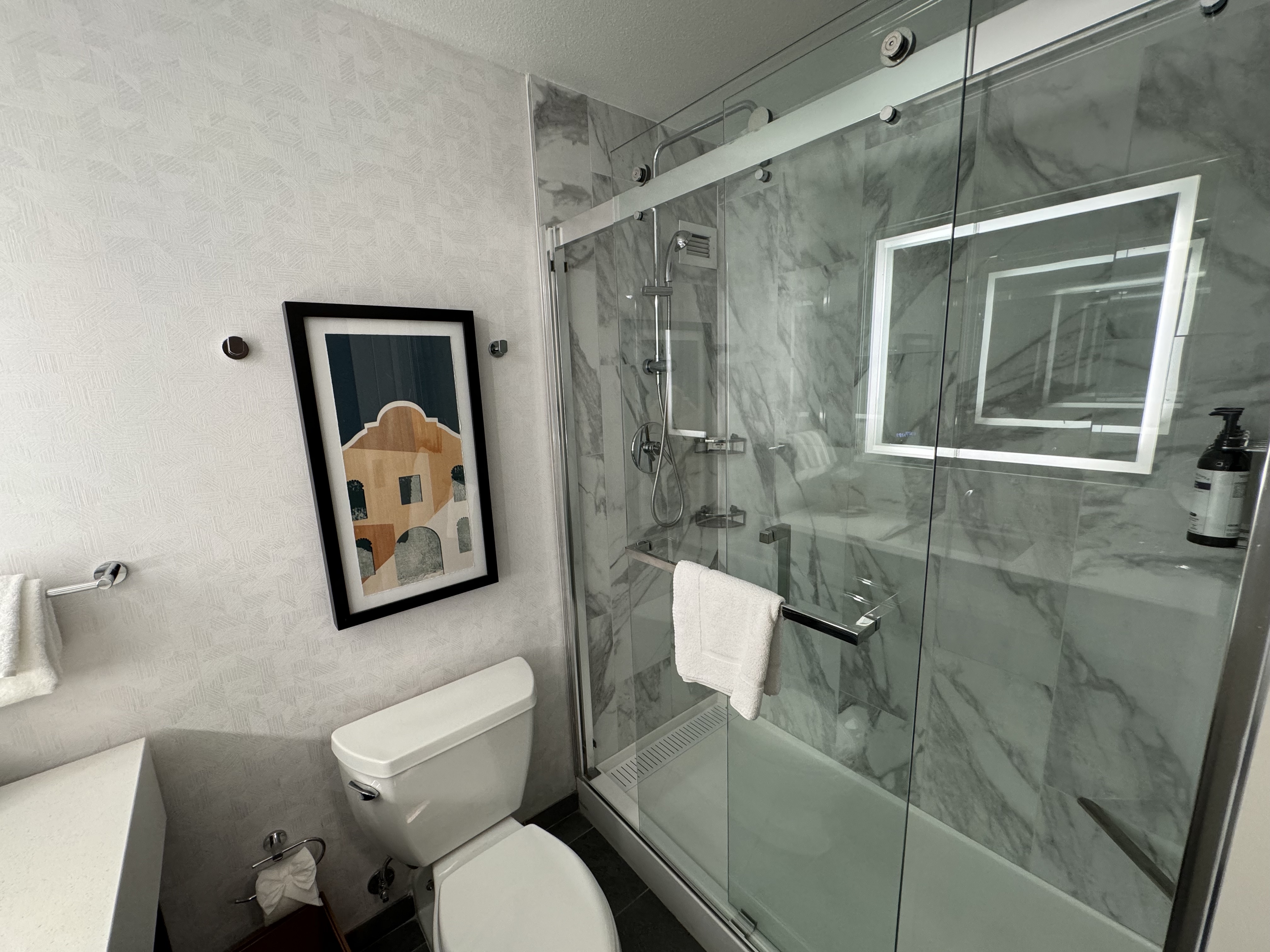 Hyatt Regency San Antonio Riverwalk bathroom toilet and shower Hyatt Regency San Antonio Riverwalk bathroom toilet and shower