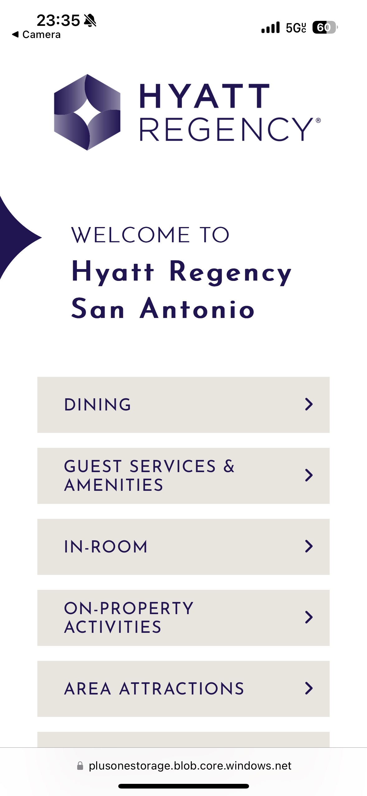 Hyatt Regency San Antonio Riverwalk digital services menu Hyatt Regency San Antonio Riverwalk digital services menu