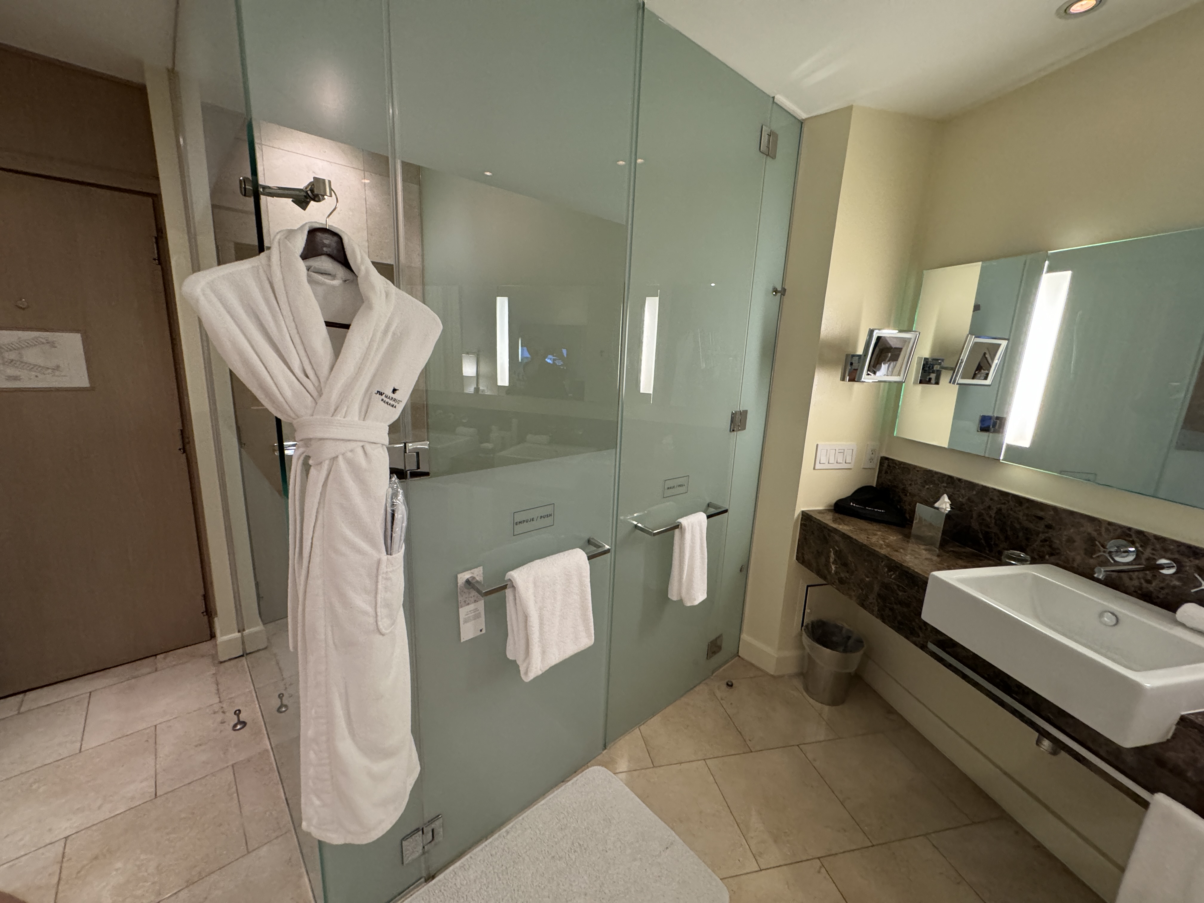 JW Marriott Panama Shower toilet and robe JW Marriott Panama Shower toilet and robe