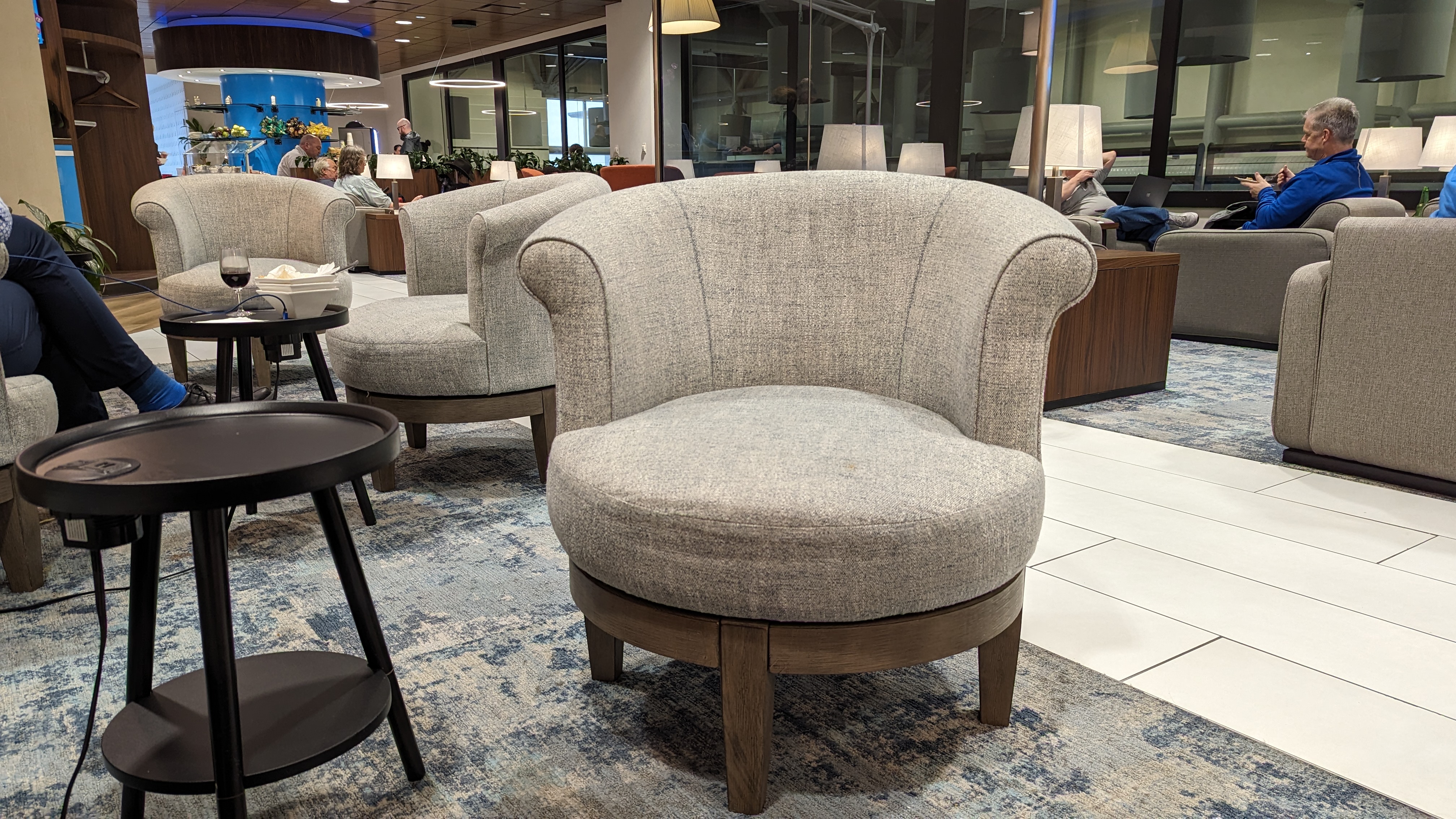 KLM Crown Lounge IAH seating comfy chairs