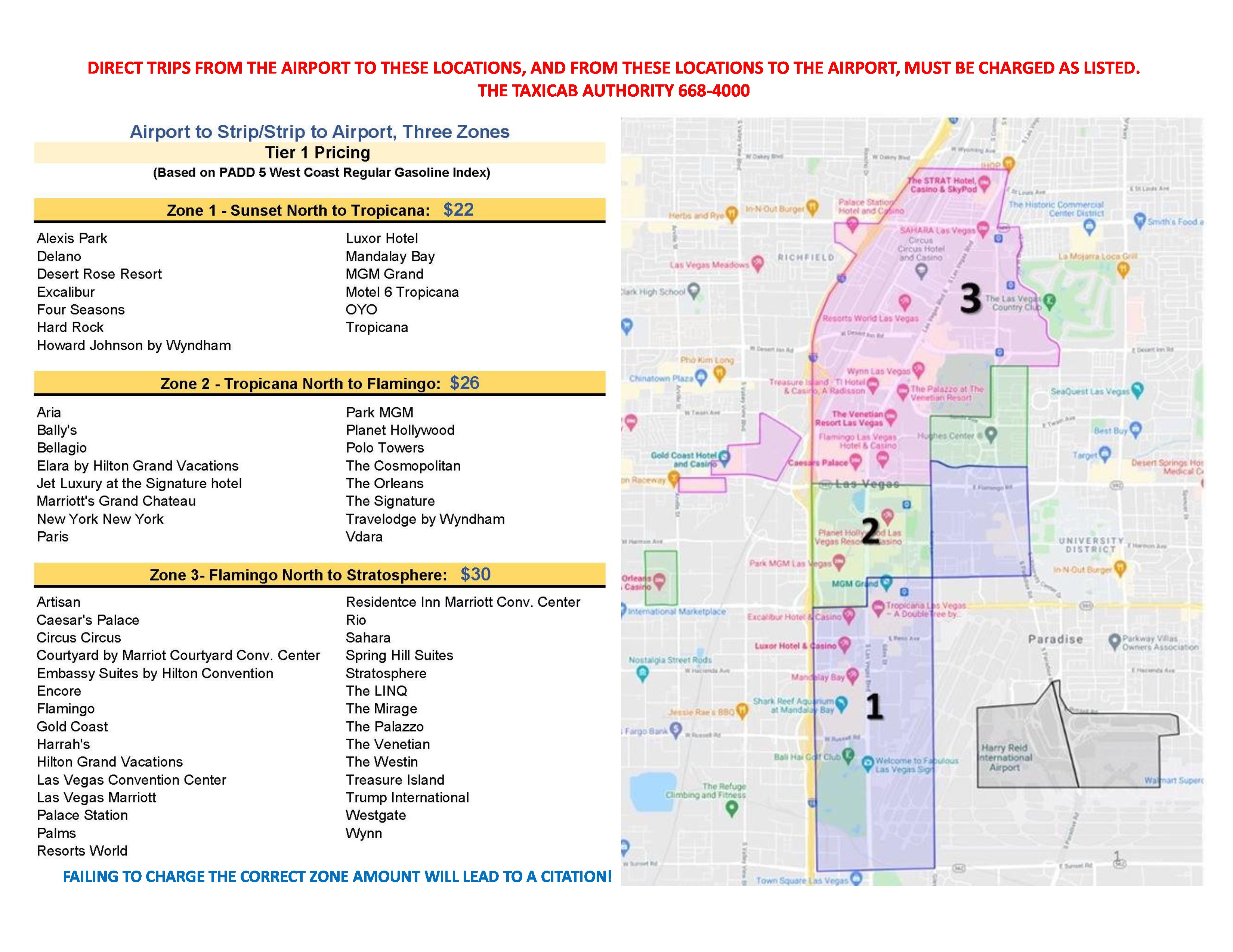 LAS taxi map
