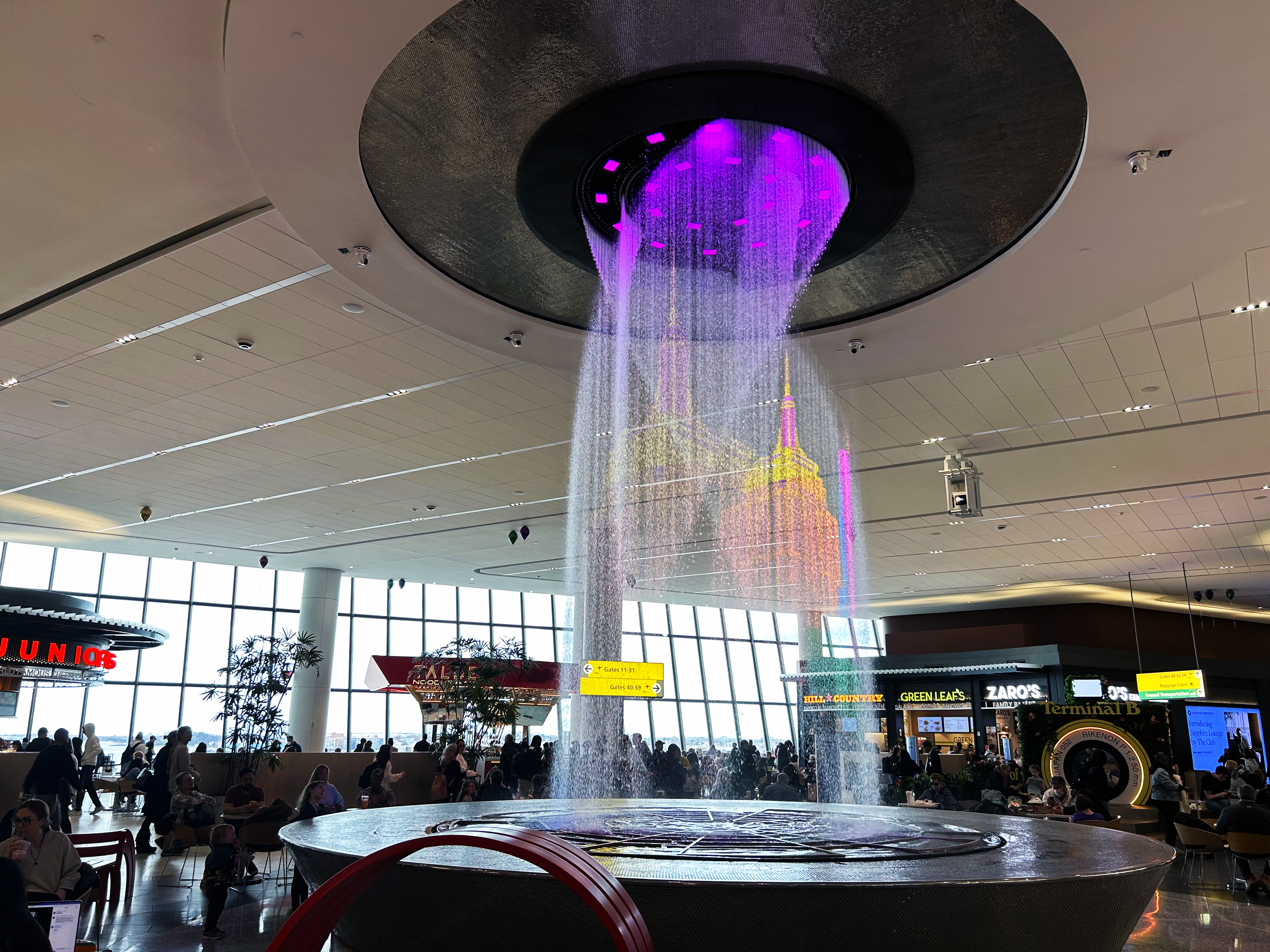 LGA water sculpture Empire State Building