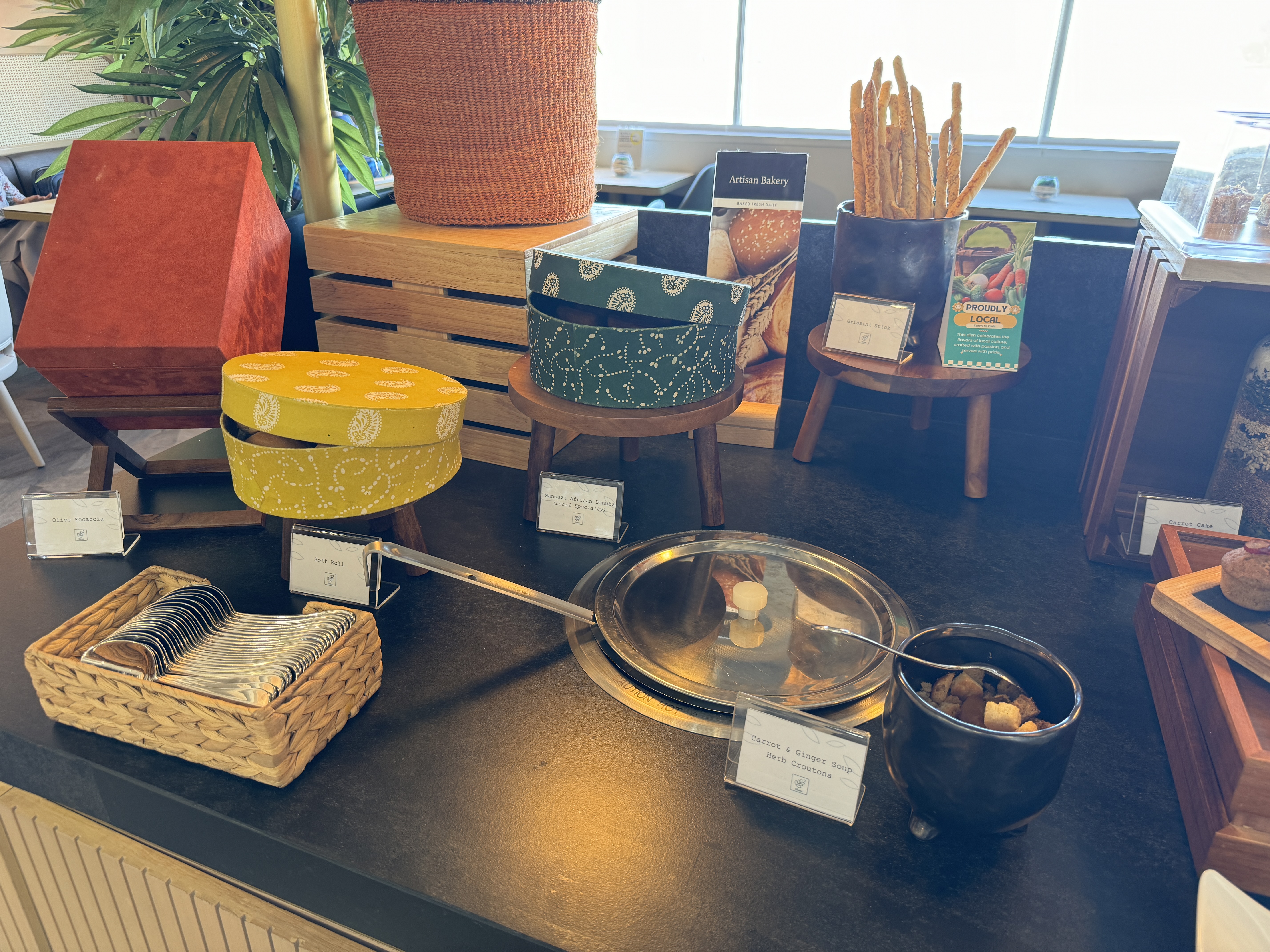 Plaza Premium Lounge NBO breads soups