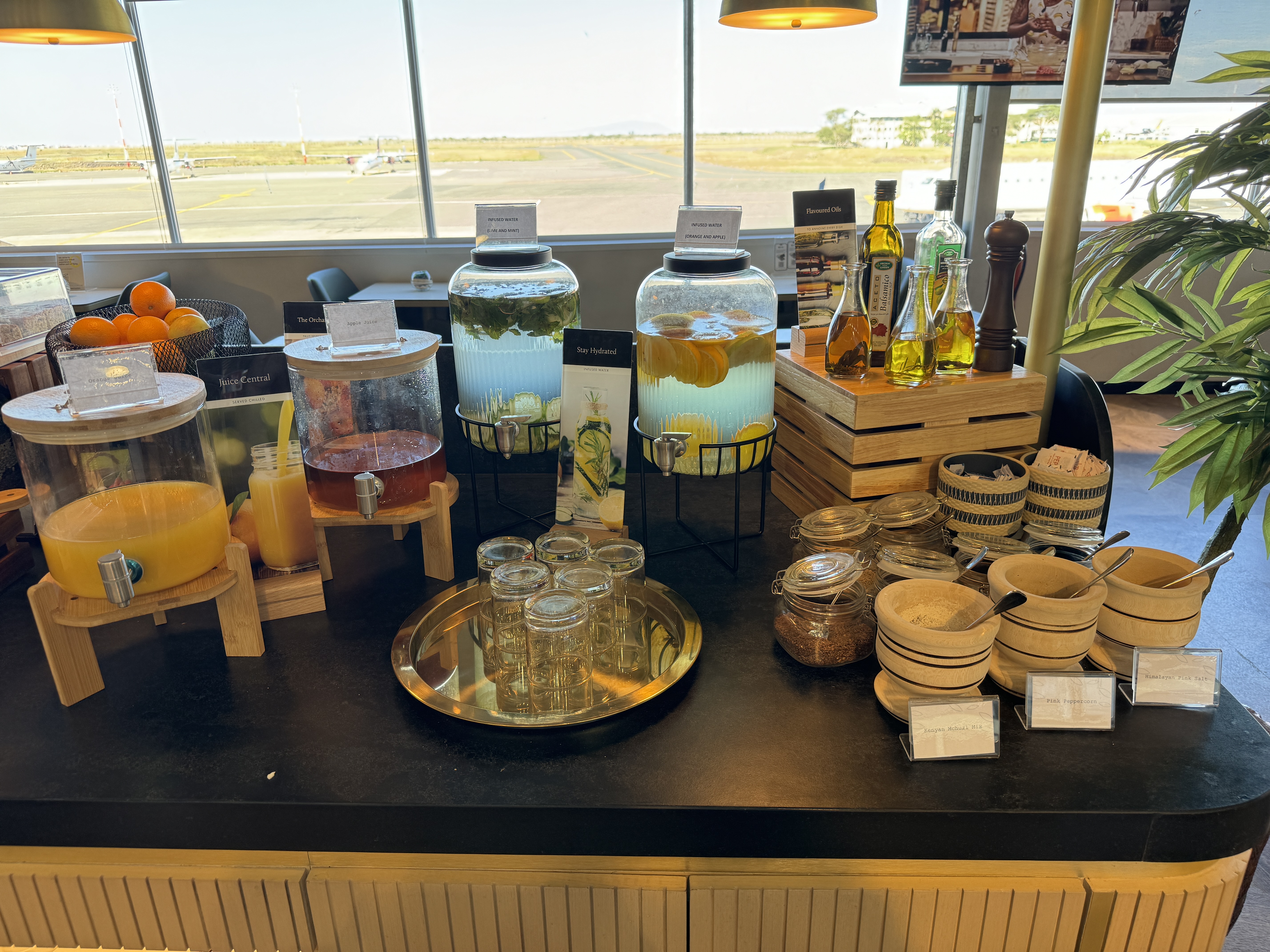 Plaza Premium Lounge NBO water juice