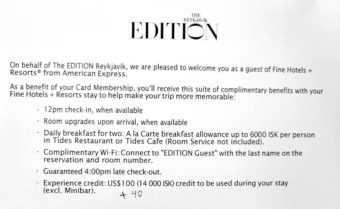 Reykjavik EDITION Hotel FHR Benefits Reykjavik EDITION Hotel FHR Benefits