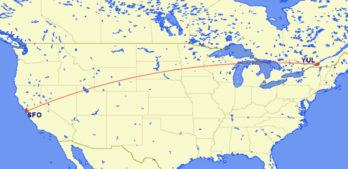 SFO to YUL SFO to YUL