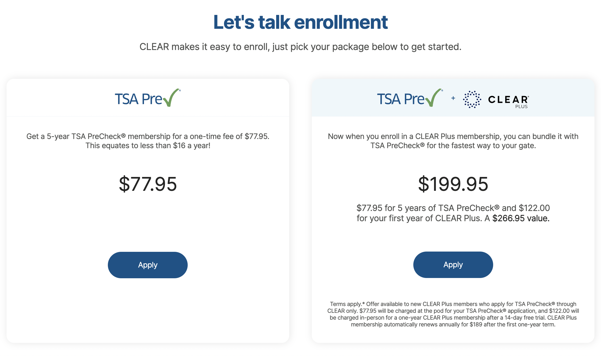 TSA PreCheck and CLEAR New Price TSA PreCheck and CLEAR New Price