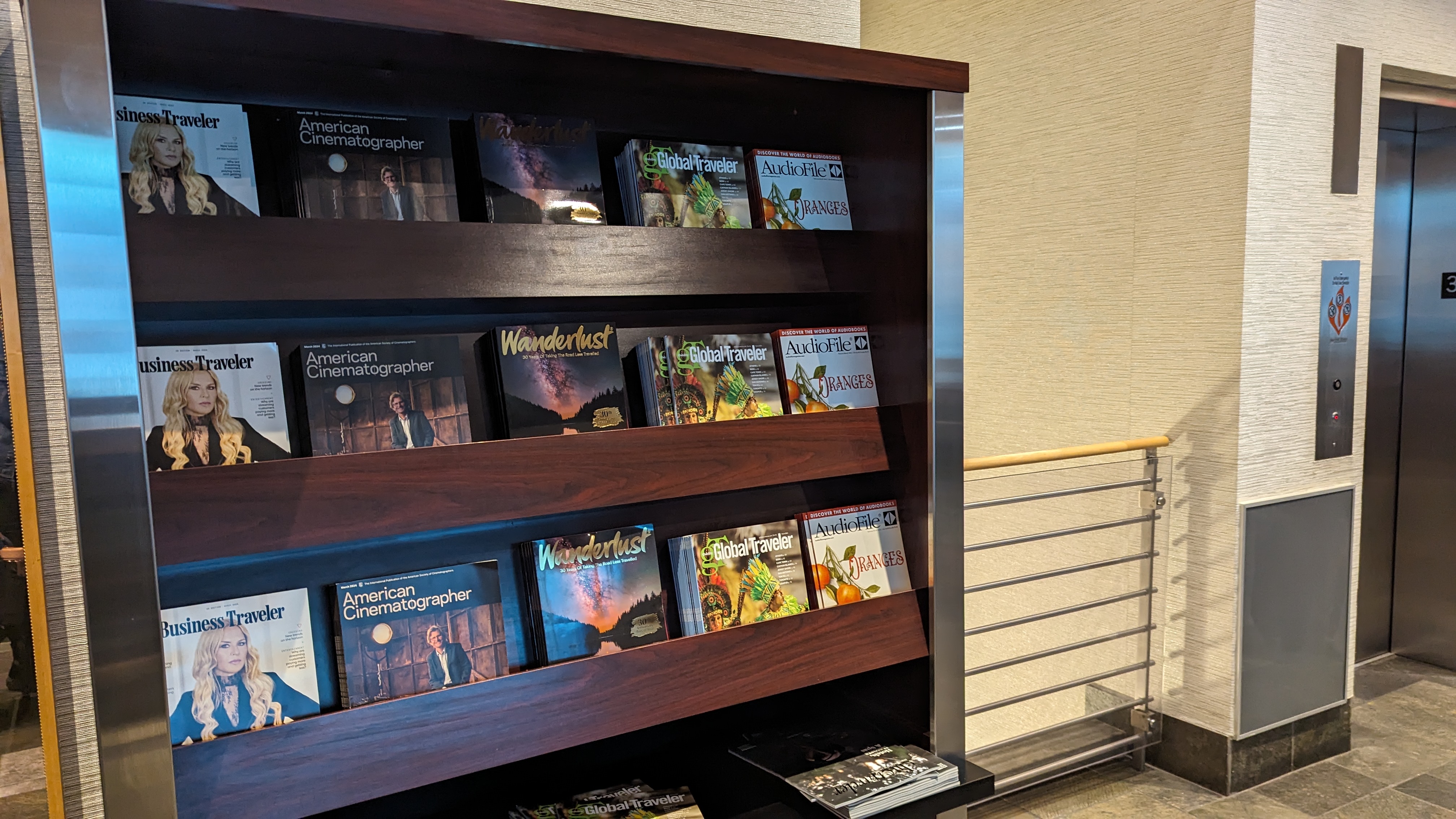 Terminal C Delta Sky Club at Hartsfield Jackson Atlanta International Airport entrance magazine rack