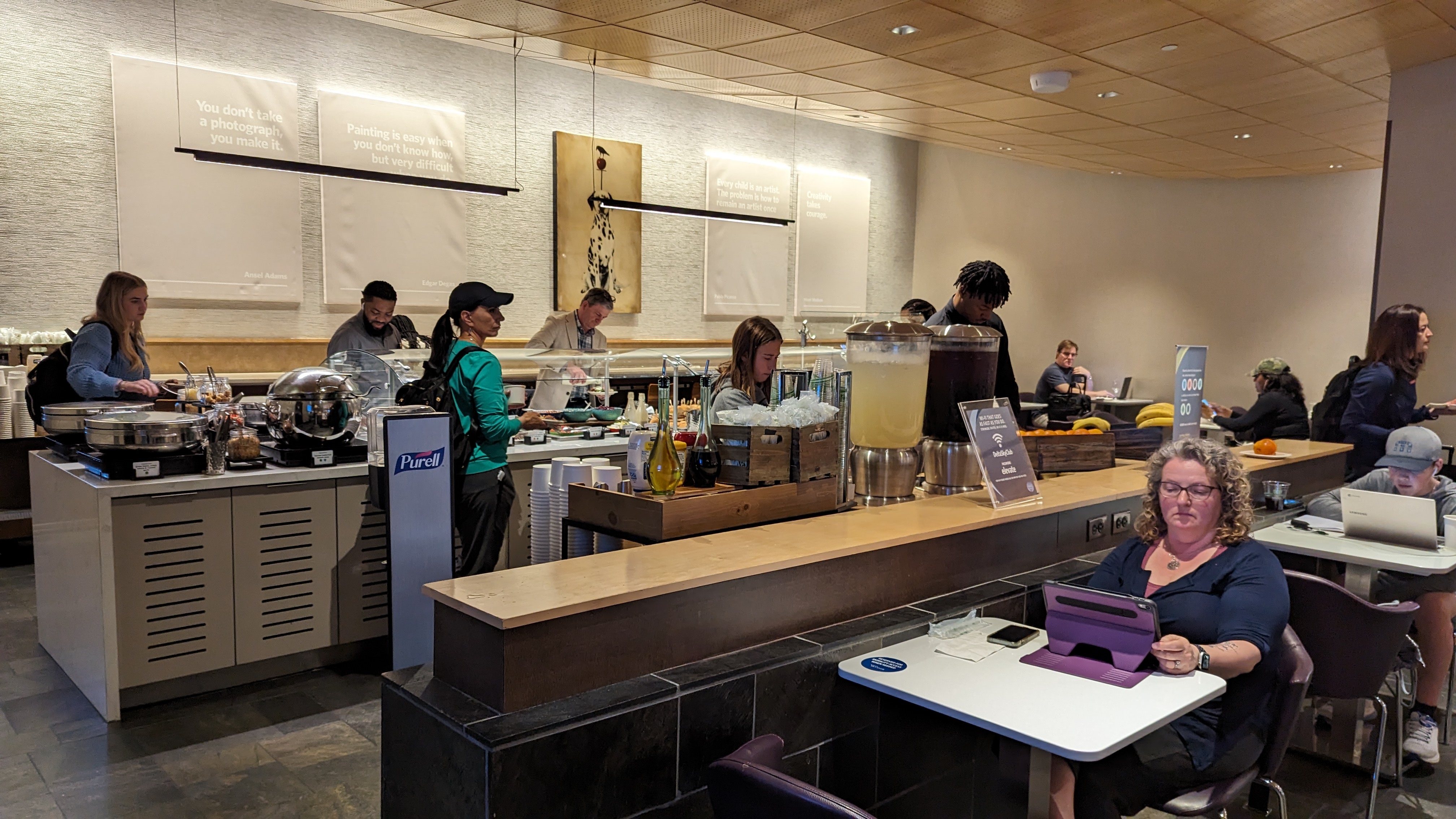 Concourse C Delta Sky Club at Hartsfield Jackson Atlanta International Airport food buffet area