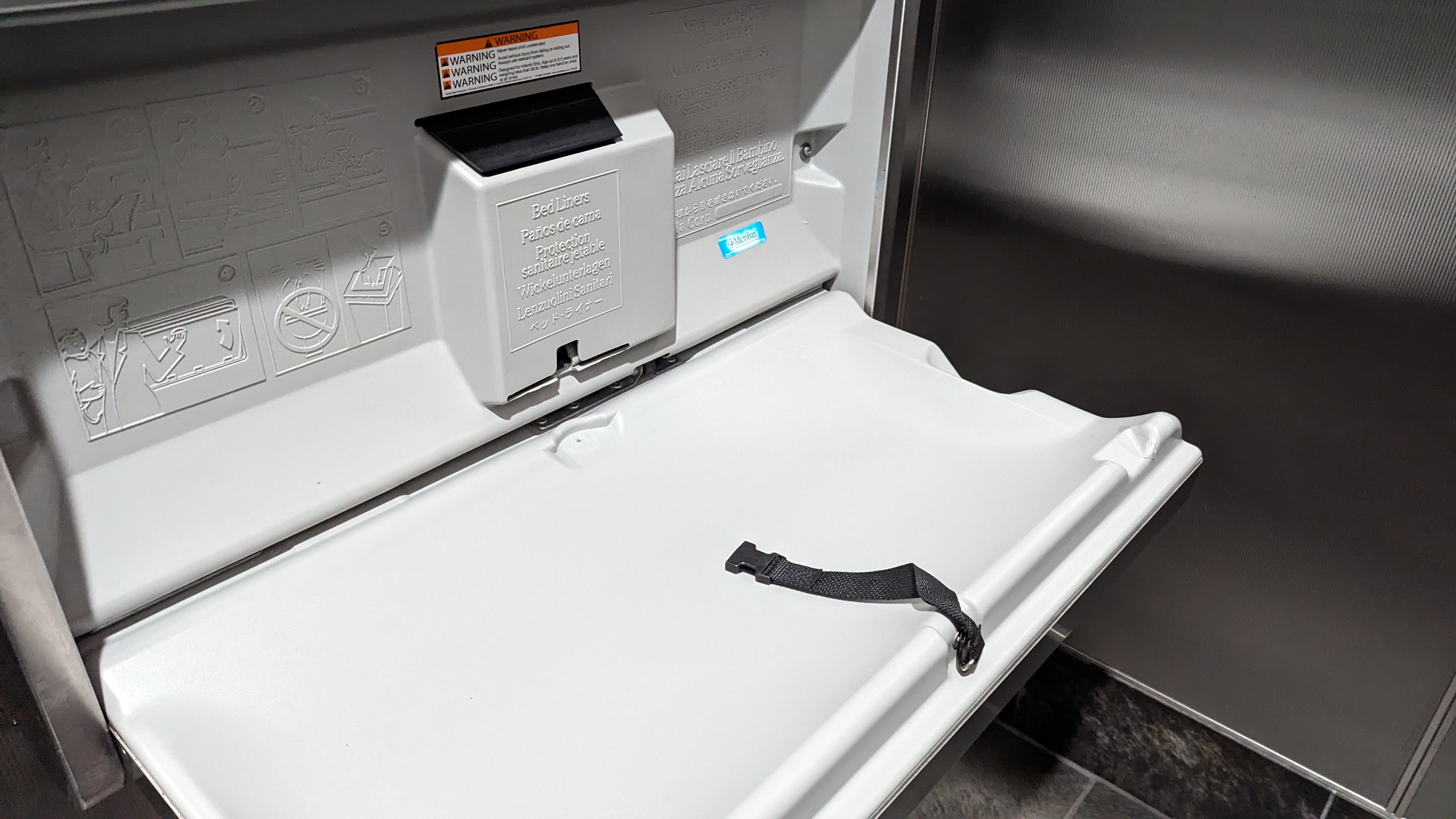 Concourse C Delta Sky Club at Hartsfield Jackson Atlanta International Airport restroom changing table open
