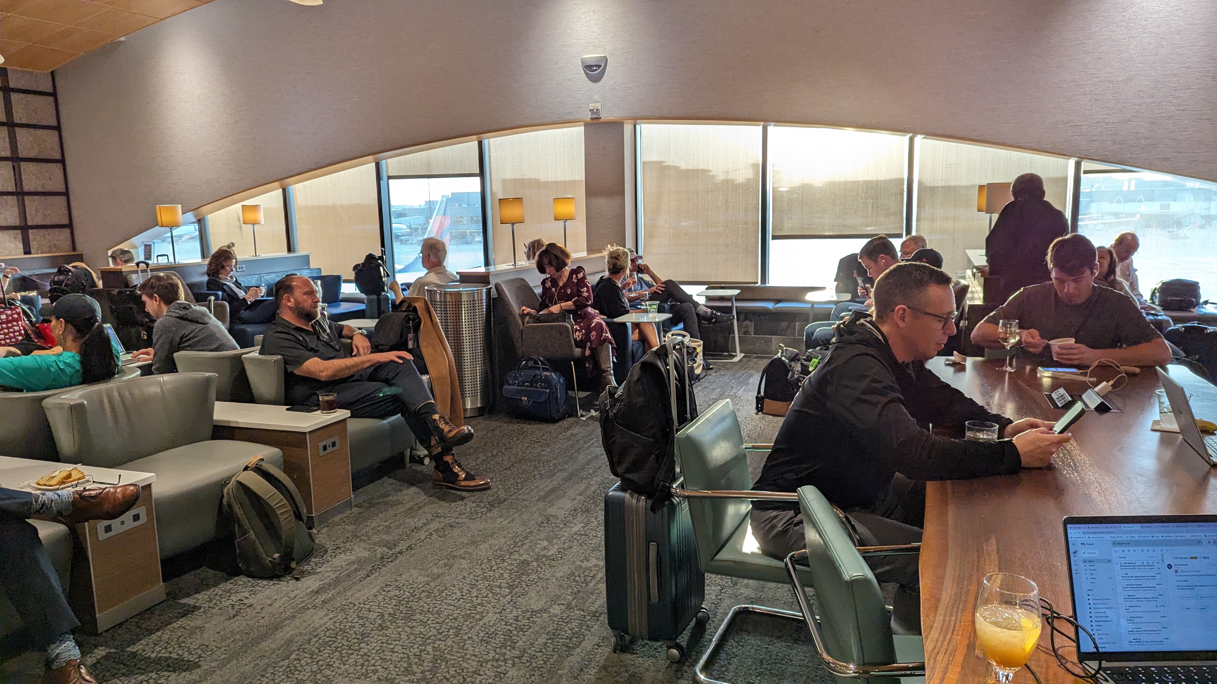 Concourse C Delta Sky Club at Hartsfield Jackson Atlanta International Airport seating additional