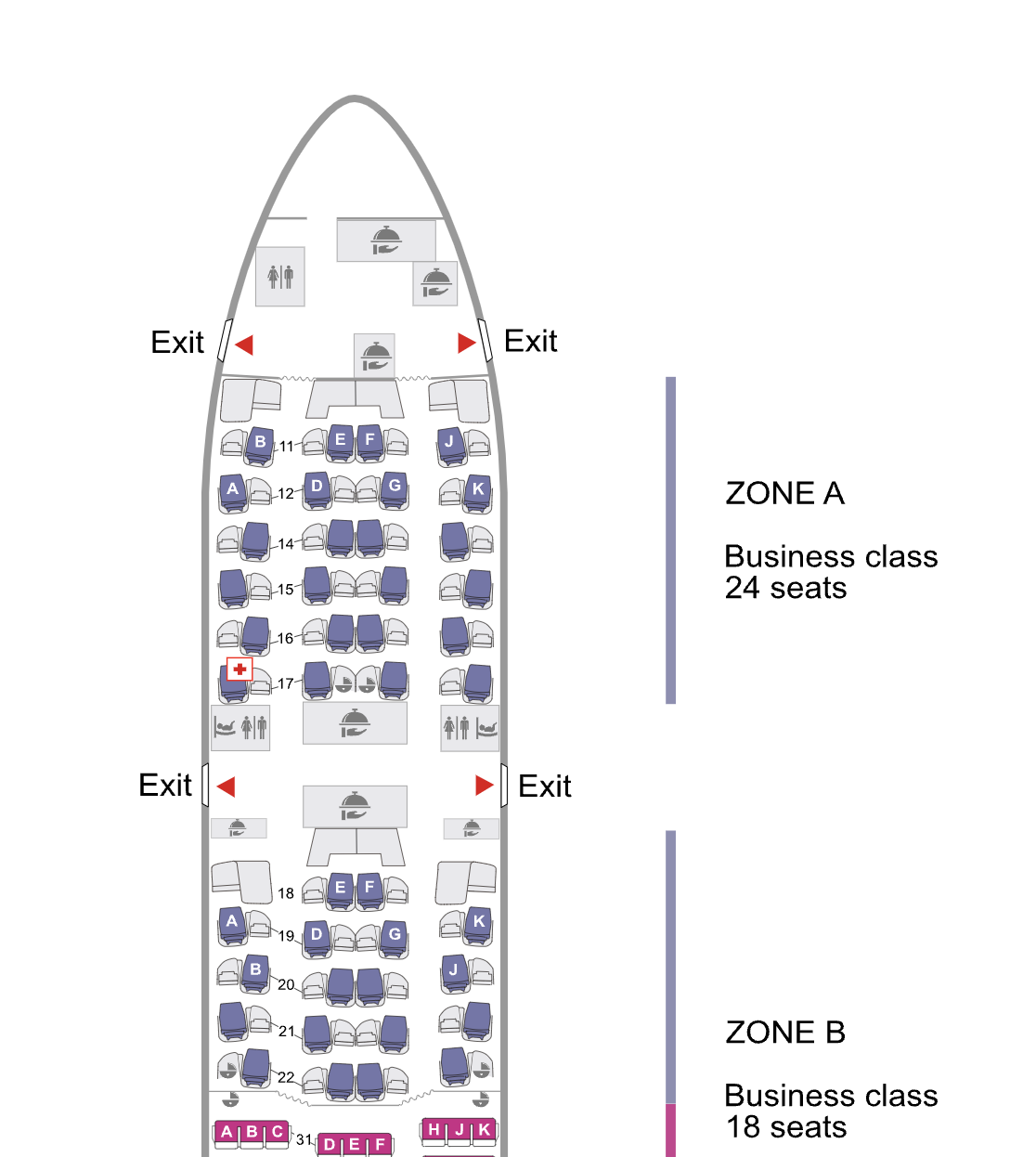 Thai Airways 777 300ER seat map Thai Airways 777 300ER seat map
