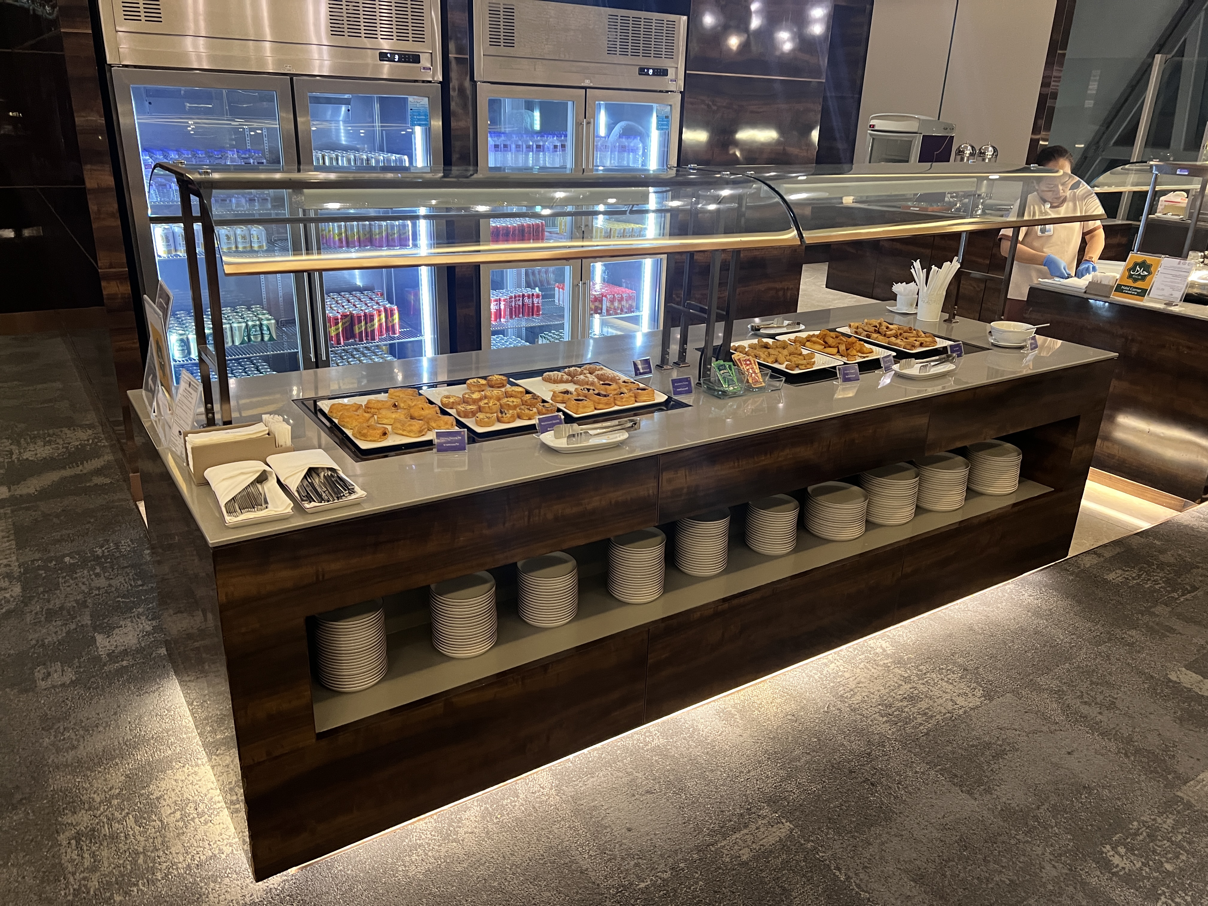 Thai Airways Royal Silk Lounge food bar Thai Airways Royal Silk Lounge food bar